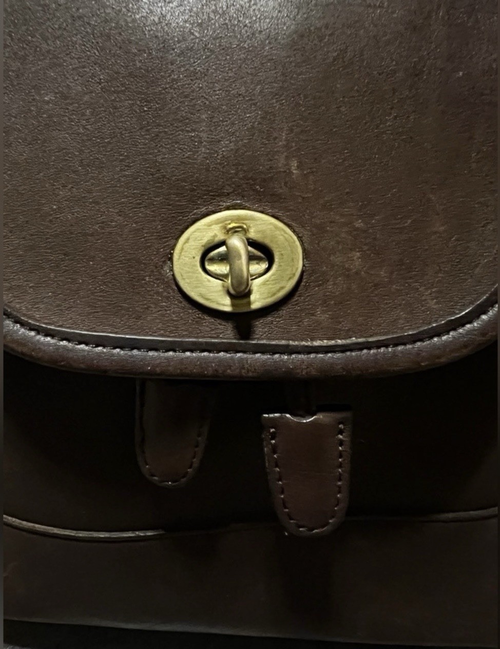 COACH Vintage Mahogany Leather Turn Lock Mini Backpack Daypack Purse Bag 9960.