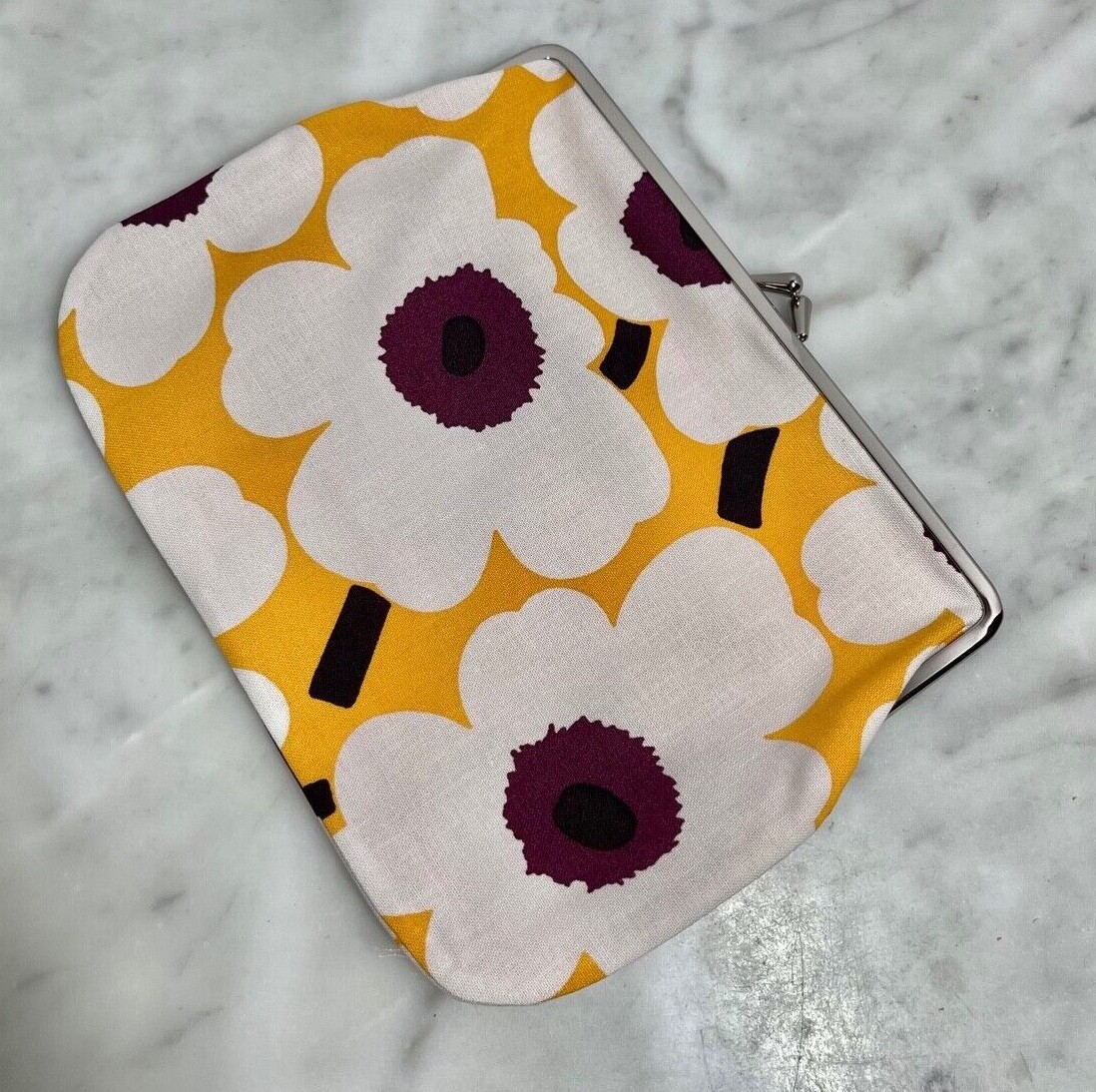 Marimekko Pouch Purse MINI UNIKKO Yellow/White/Plum/Black