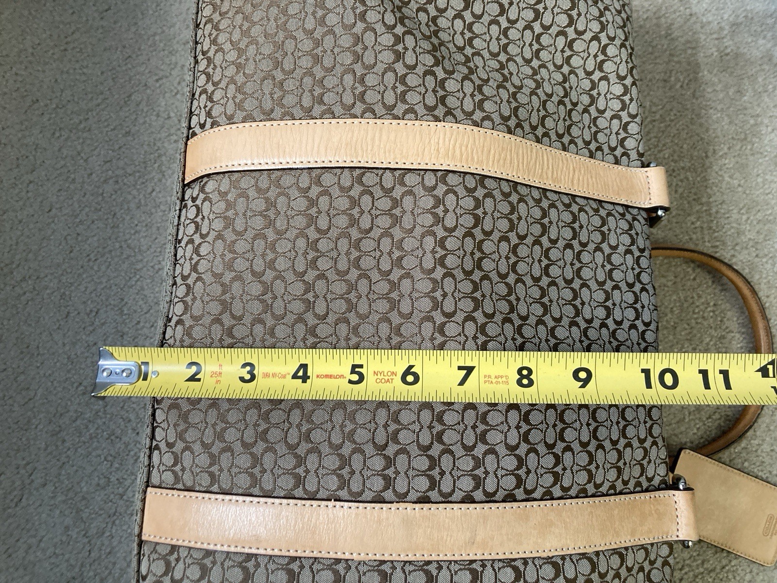 Genuine Coach Signature Duffle Bag – Brown/Tan with Tan Leather Trim F77013