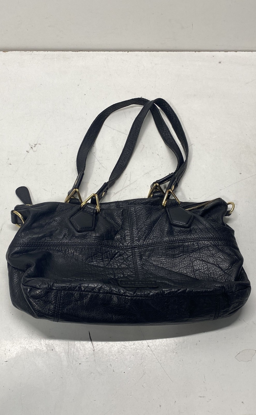 Liebeskind Berlin Black Pebbled Leather Slouchy Shoulder Bag Gold Hardware