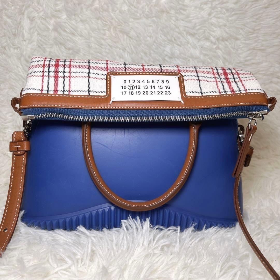 [Used] Maison Margiela 5AC Mini Handbag Blue Canvas & Rubber 2Way Shoulder Bag
