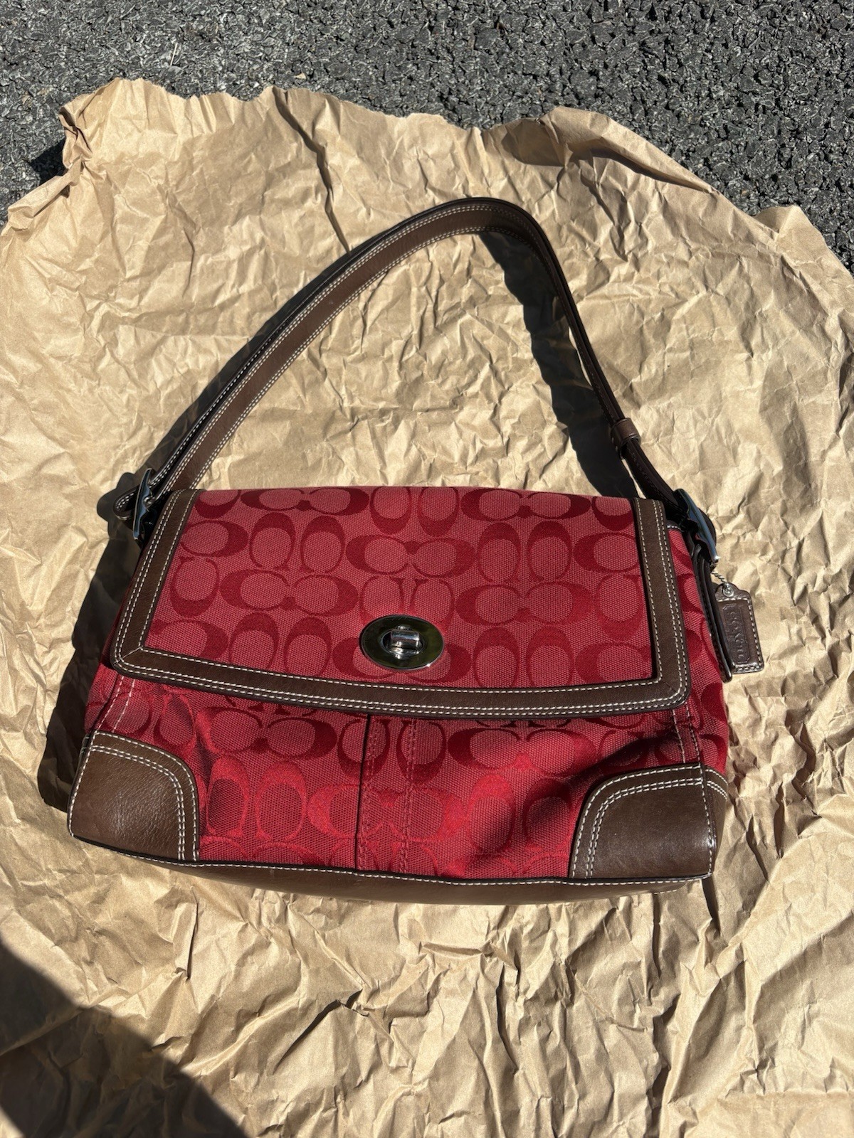 Coach Vintage Y2K Soho Cherry Signature C Shoulder Bag F13972