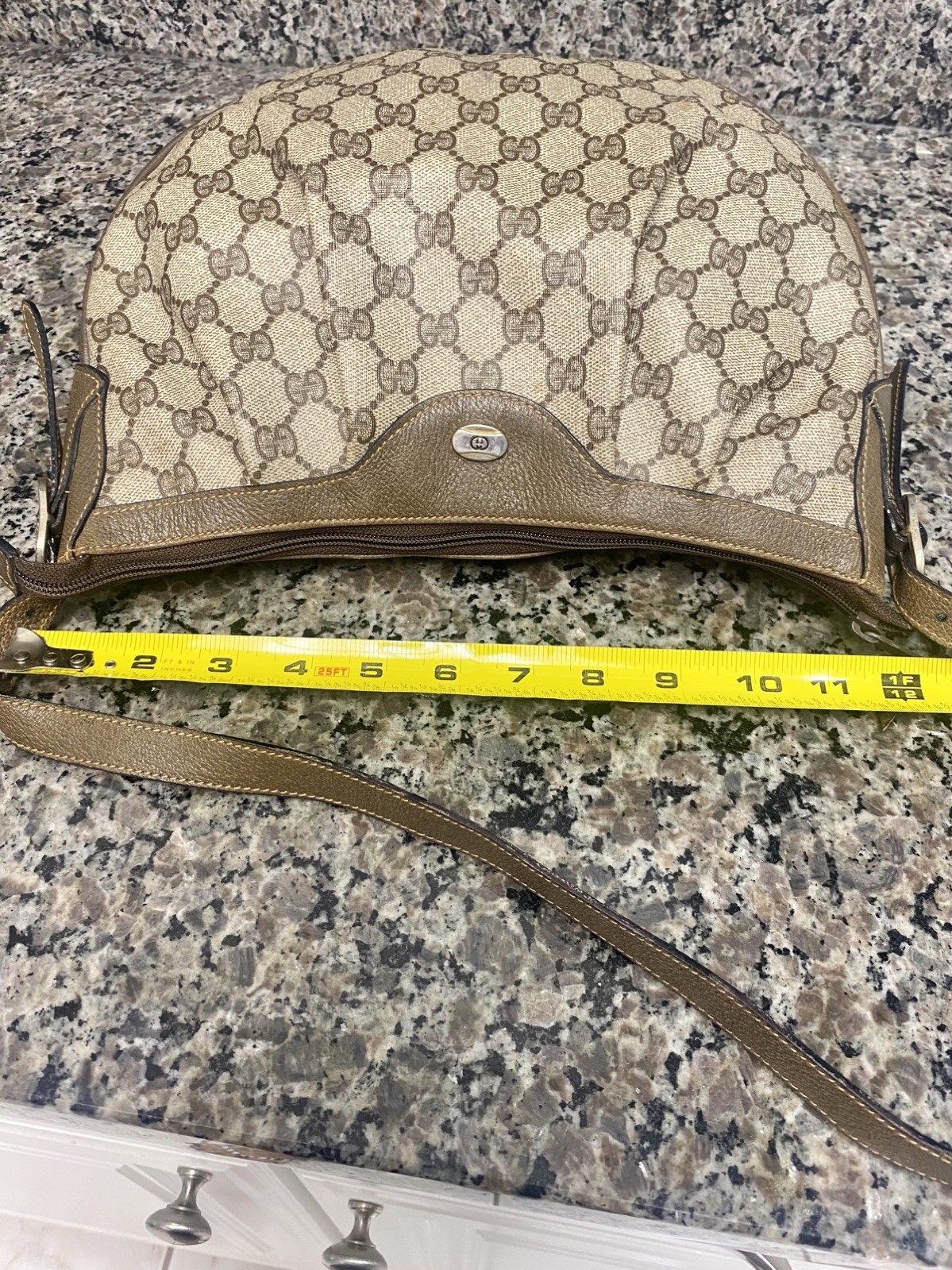 Vintage Gucci GG Shoulder Leather Bag/PVC The Accessory Collection made Italy