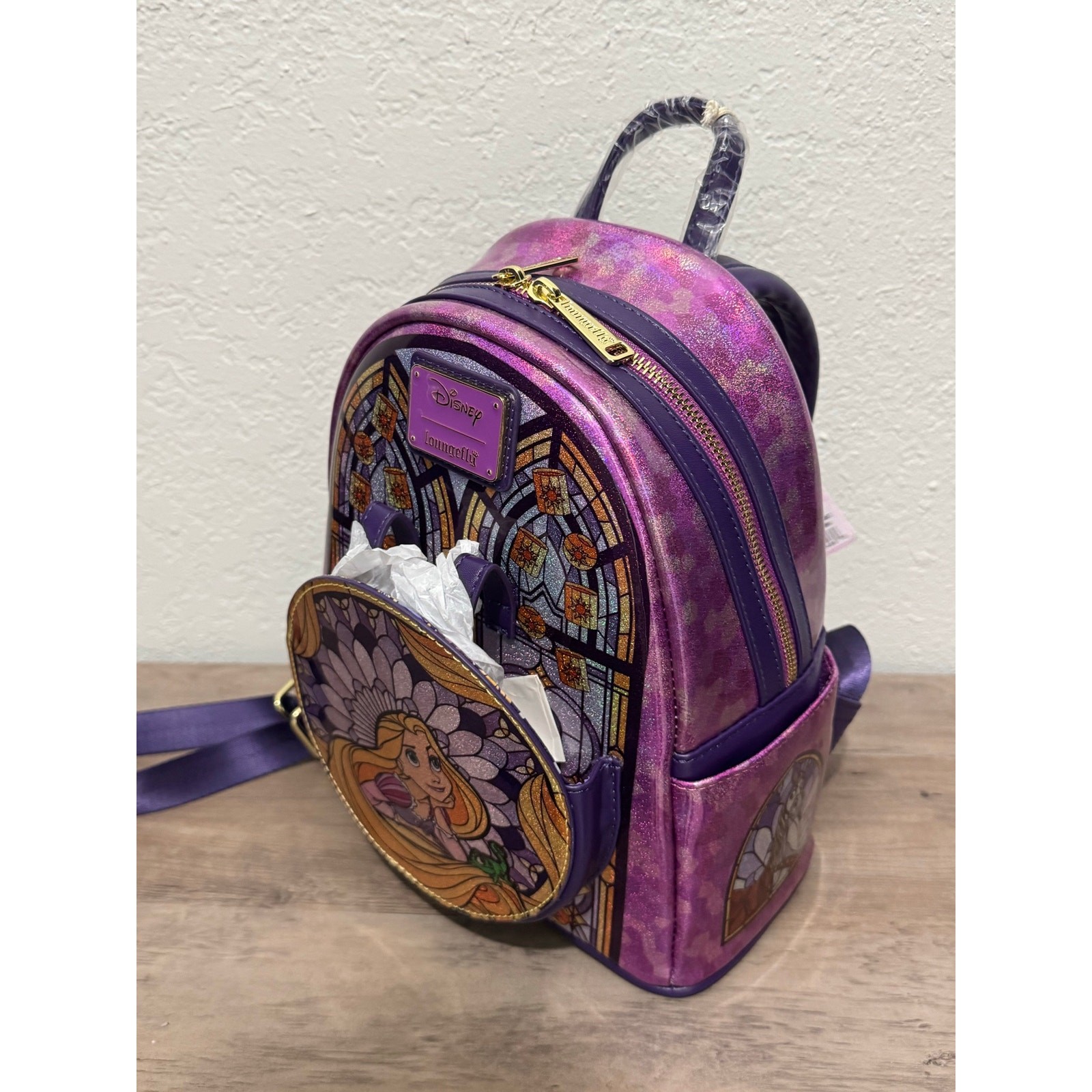 Loungefly Disney Stained Glass: Rapunzel Mini-Backpack [New]