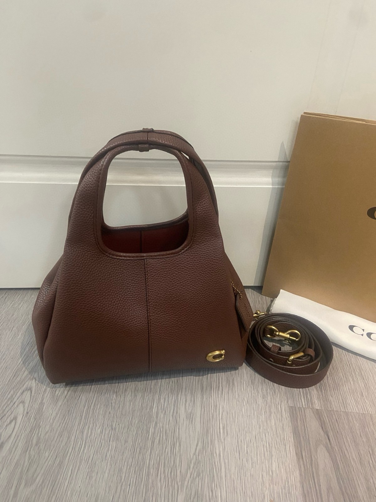 COACH CM545 LANA23 Crossbody 2way Shoulder Bag Leather Maple Outlet