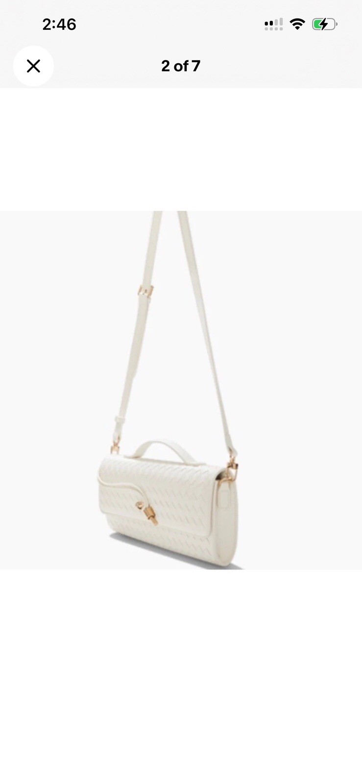 Few Moda East West Woven Clutch Bag Crossbody Removeable Strap in Cream – New