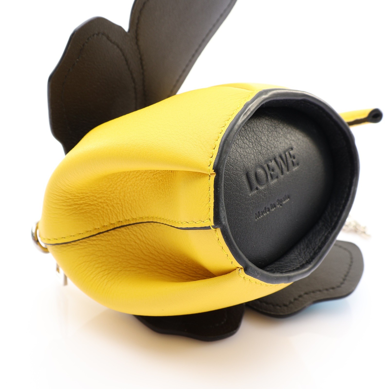 LOEWE Elephant Wings Pouch Shoulder Bag Calfskin Yellow Blue C623R04X01
