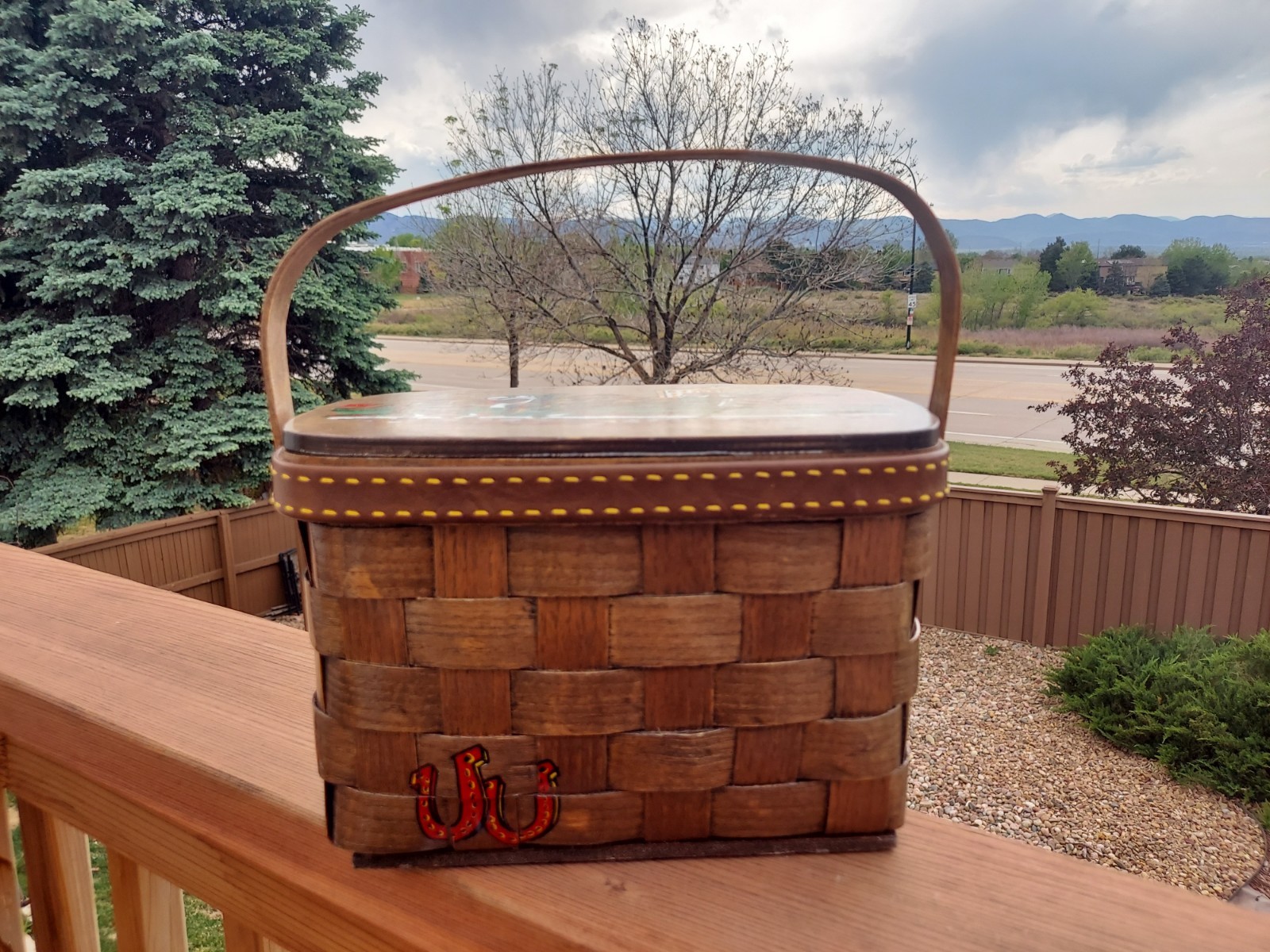 Signed Caro Nan Wood Basket Purse ~ Horse Racing Theme for Hershey Country Club