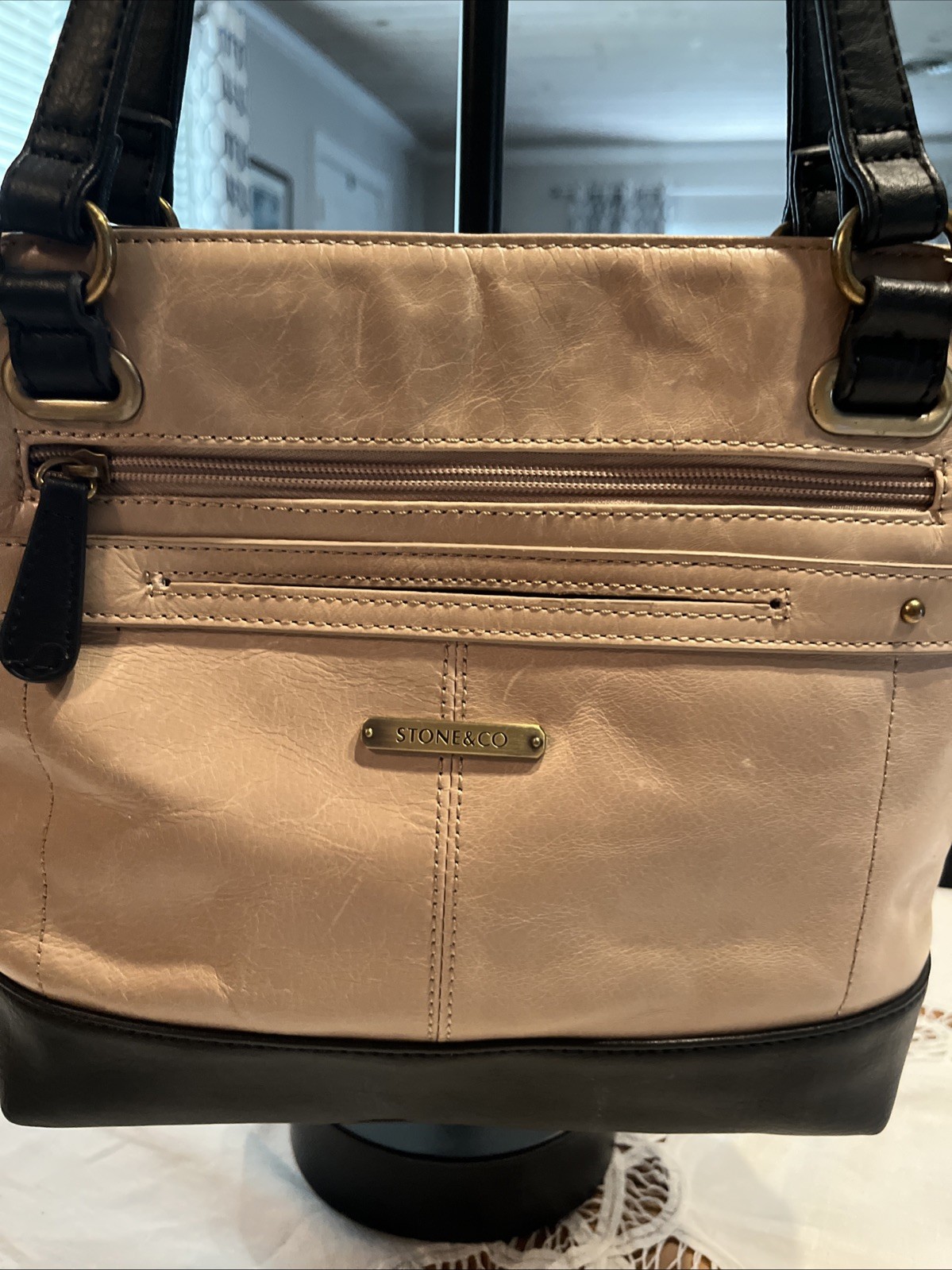 Stone & Co Tan And Black Shoulder Bag
