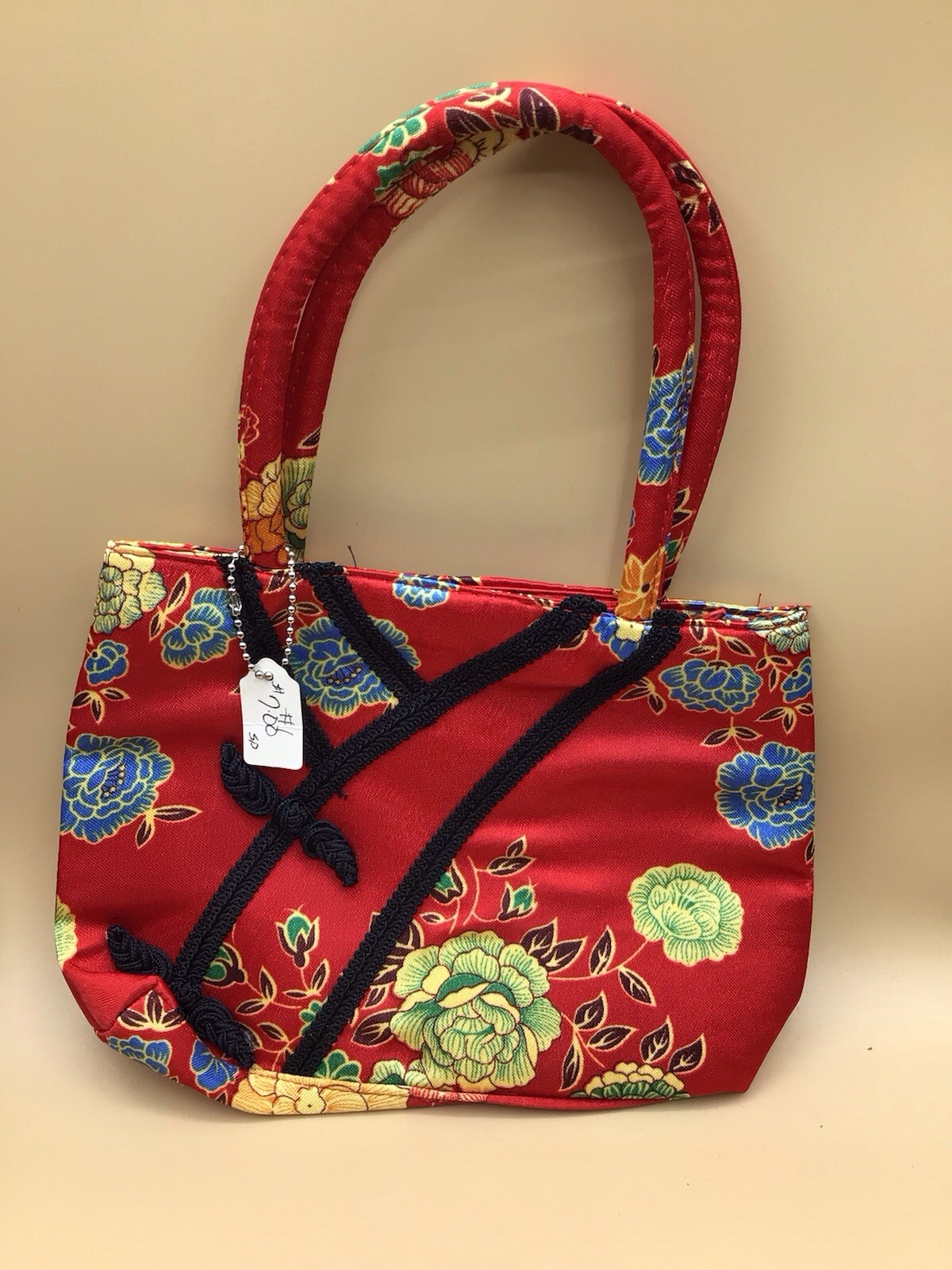 PRETTY HANDBAG MADE WITH ORIENTAL MATERIAL SMALL YOU PICK THE COLOR NWOT