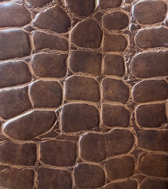 VTG 90’s Ralph Lauren Safari Croc-Embossed Faux Leather Tote Bag Luggage Brown