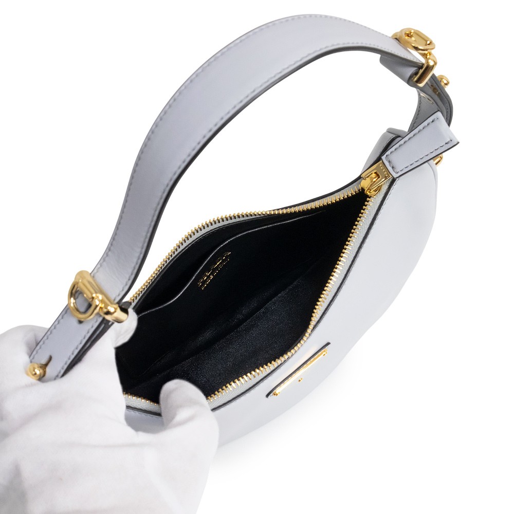 PRADA 1BC194 Arke Small SOFT CALF, Perla 2Way Shoulder Bag