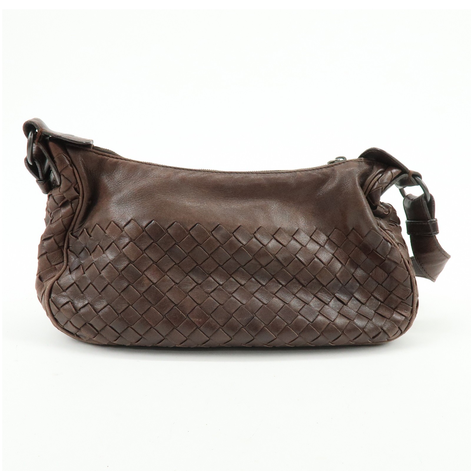 BOTTEGA VENETA Intrecciato Leather Shoulder Crossbody Bag Brown Auth Used F/S