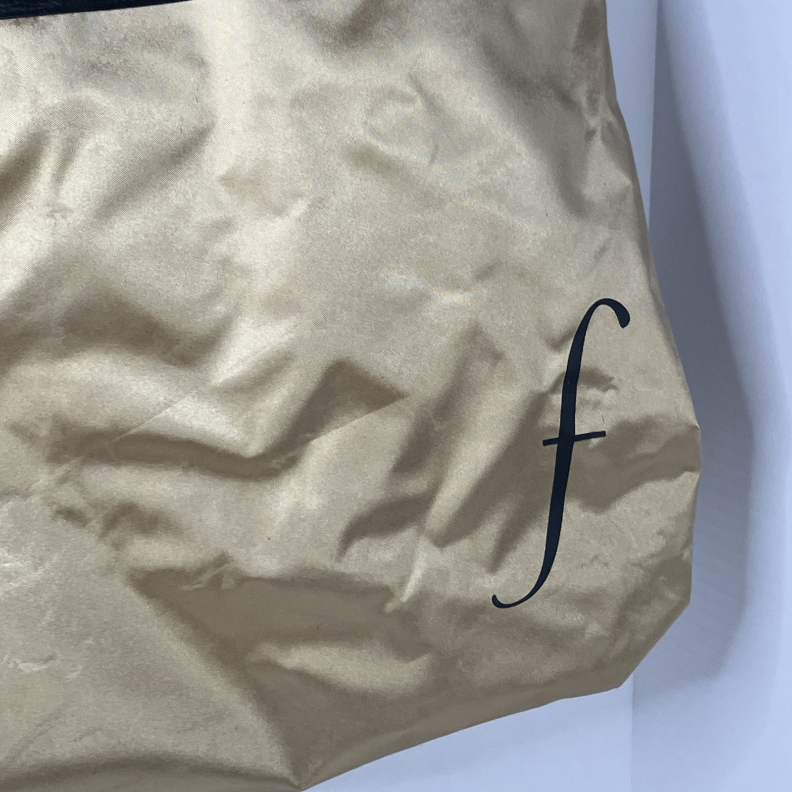 Frederick’s of Hollywood Gold Satin w/Emblem and Leopard Print Canvas Vegan Tote