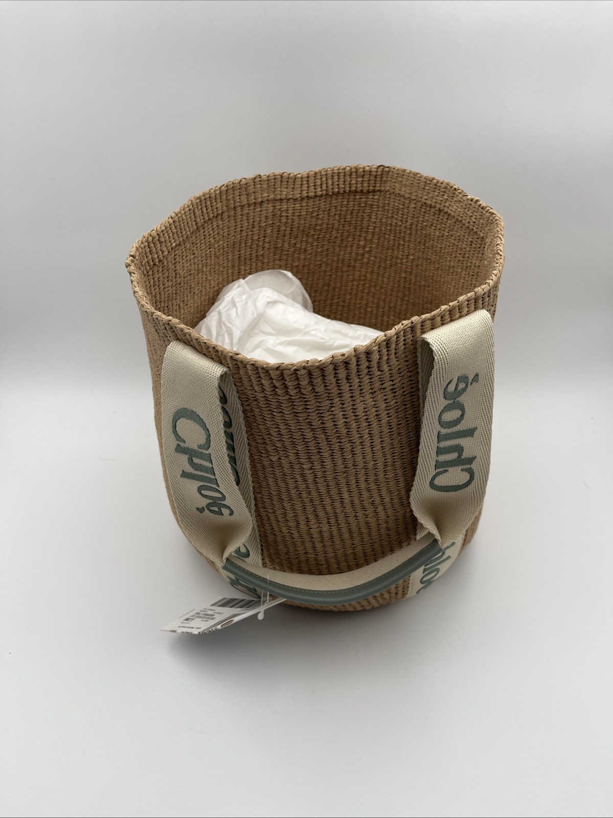 Chloé x Mifuko Large Woody Basket Tote White Fair Trade Paper NWT