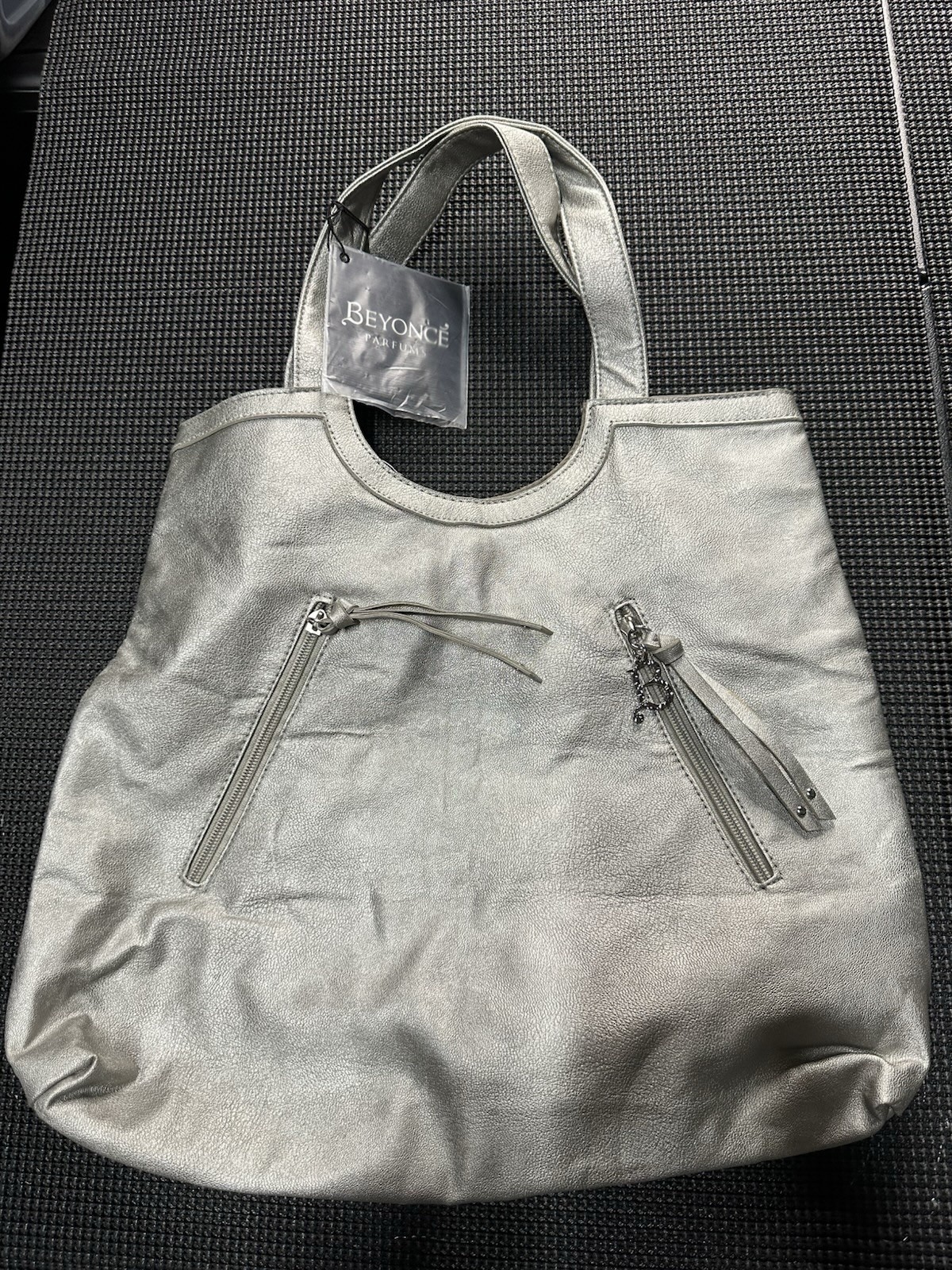BEYONCE Fragrance Collection Large Metallic Fabric Tote Style Handbag – NWT