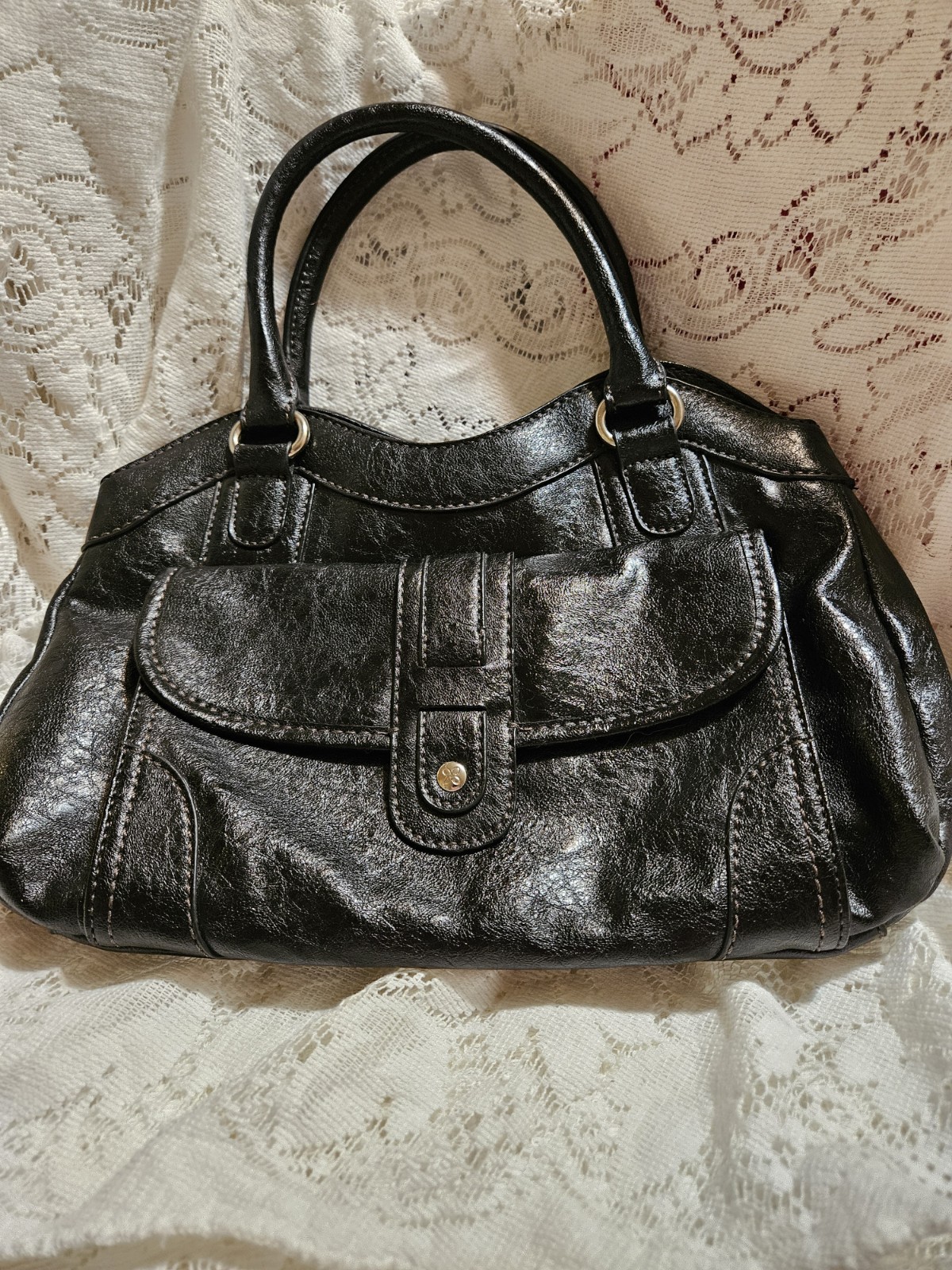 Relic Faux Leather Purse 12″ Straps 3 Interior Sections 2 Outer Pockets