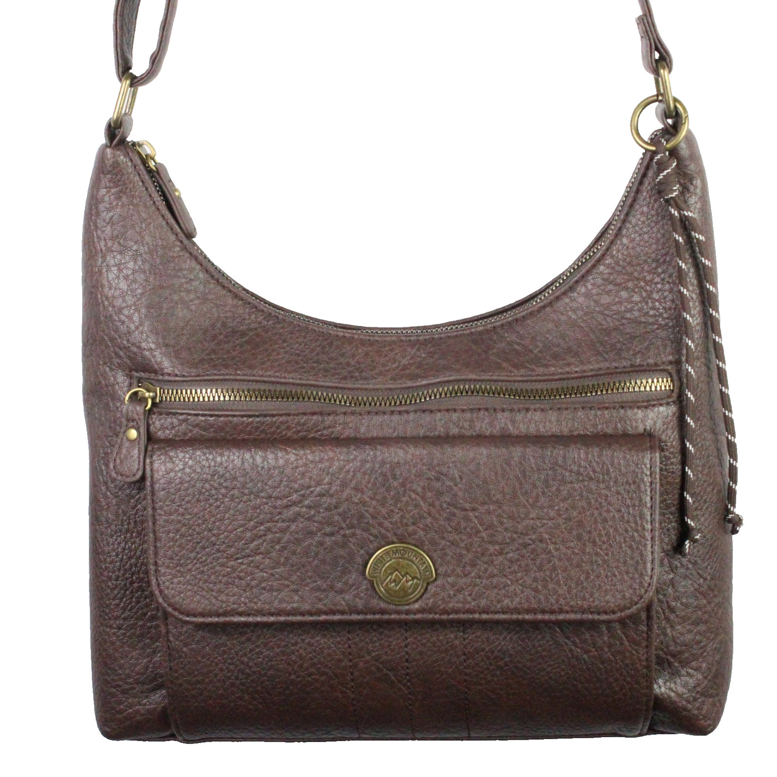 White Mountain Handbag Brown Faux Leather Shoulder/Crossbody Bag Purse