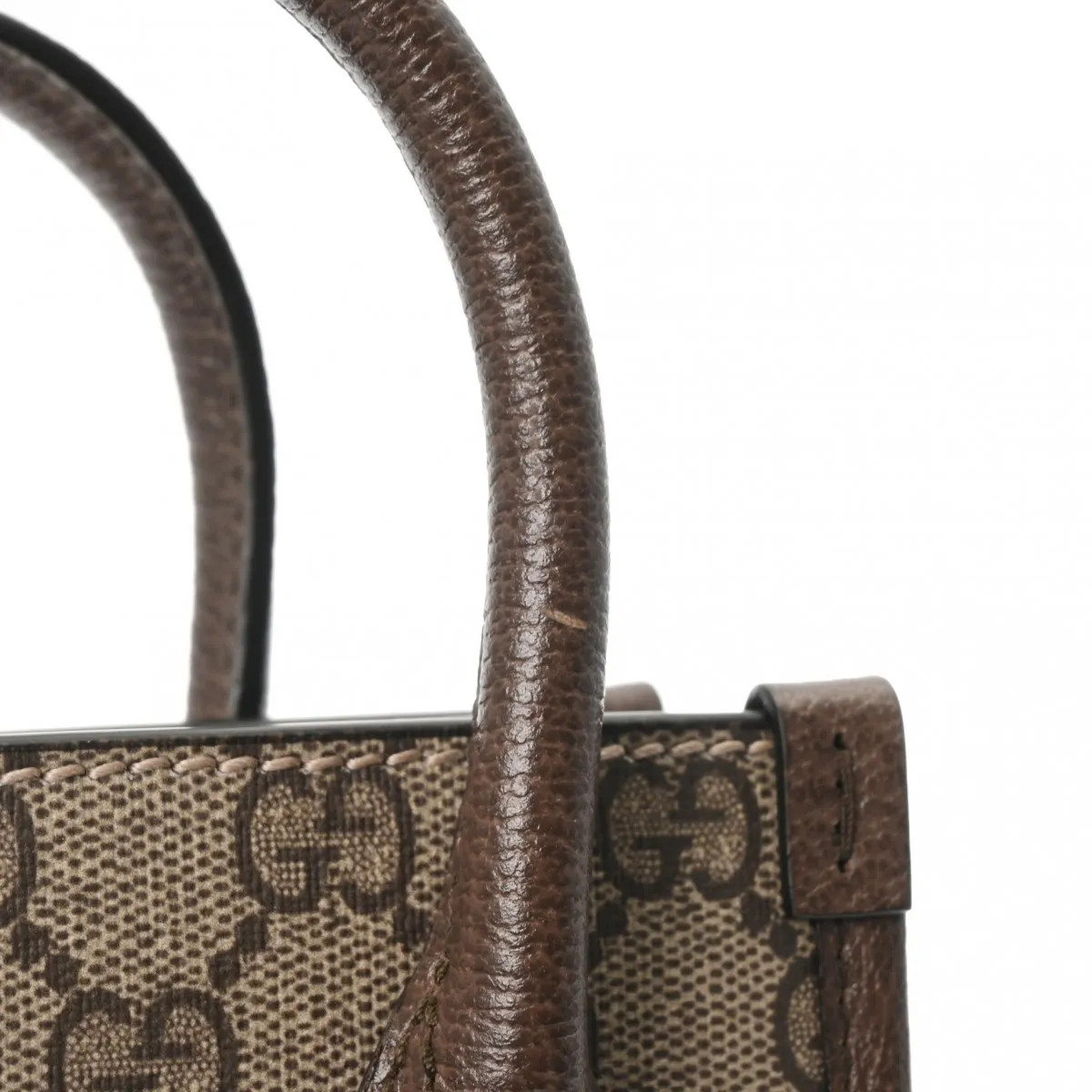 Gucci 671623 Tote Bag GG Supreme CanvasCanvas / Leather Brown #WB2831