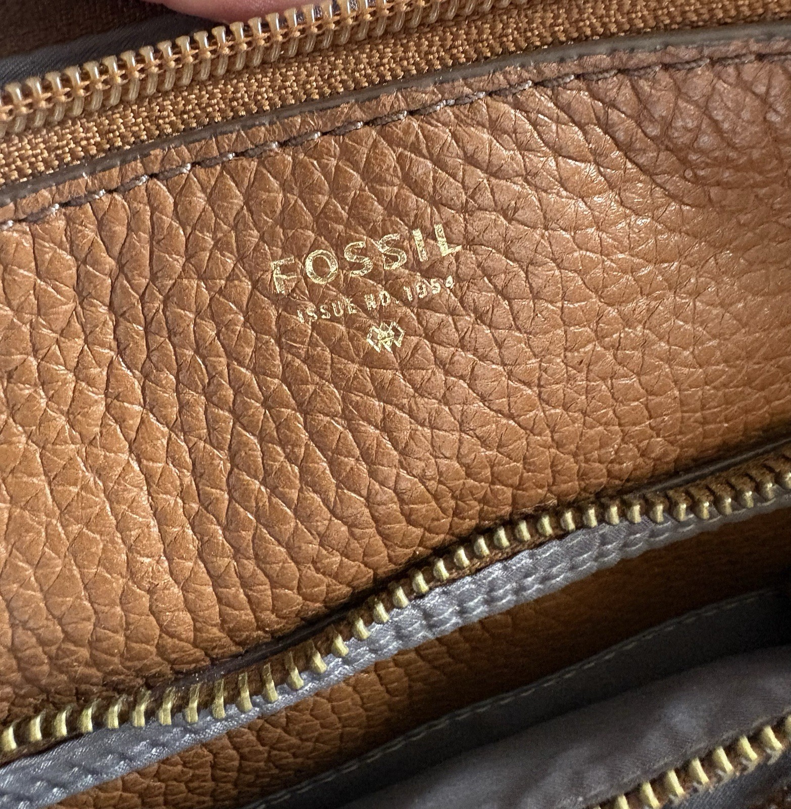 FOSSIL Pebbled Leather TESSA CROSSBODY BAG! Neutral Brown 8inx10.5in 28in Strap