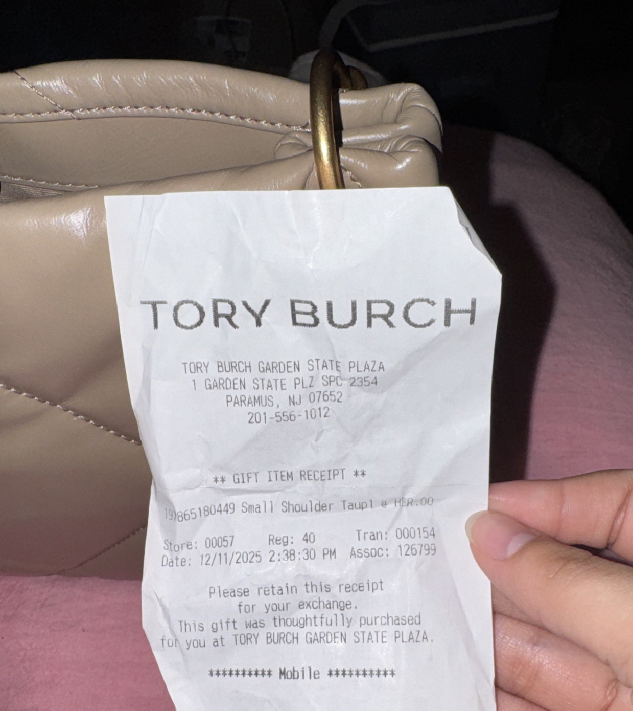 Tory Burch Kira Diamond Quilted Leather Shoulder Bag Taupe Oak