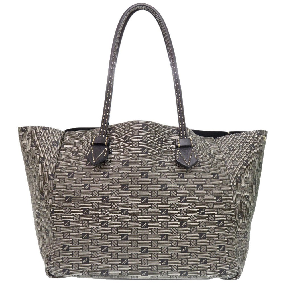 AUTHENTIC MOREAU PARIS VINCENNES MM Vincennes Tote Bag gray Leather