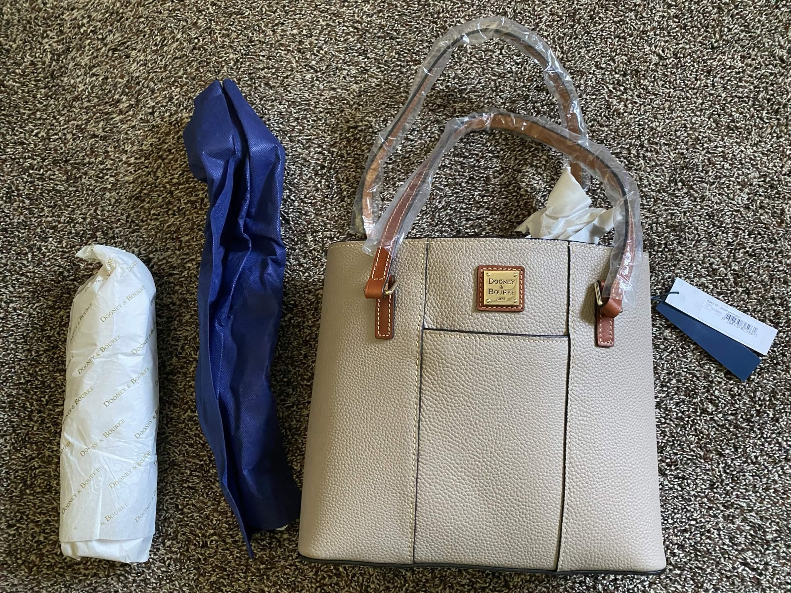 Dooney & Bourke Lexington Taupe Pebble Leather Tote | Never Used + Dust Bag