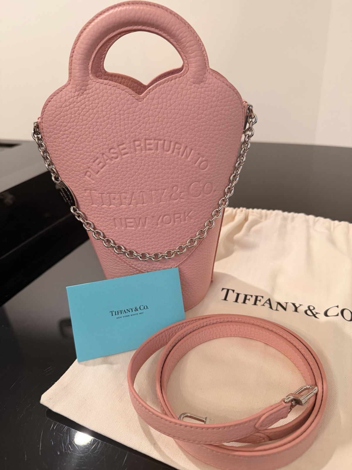 VIRAL! Tiffany & Co Please Return To Tiffany Pink Leather Bucket Bag NEW