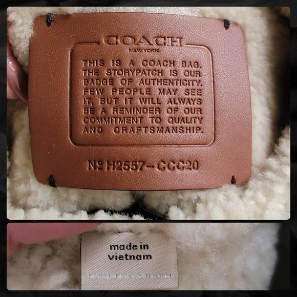 Coach Brooklyn 39 Shearling Hobo Black Grain Leather Tote Bag NWT