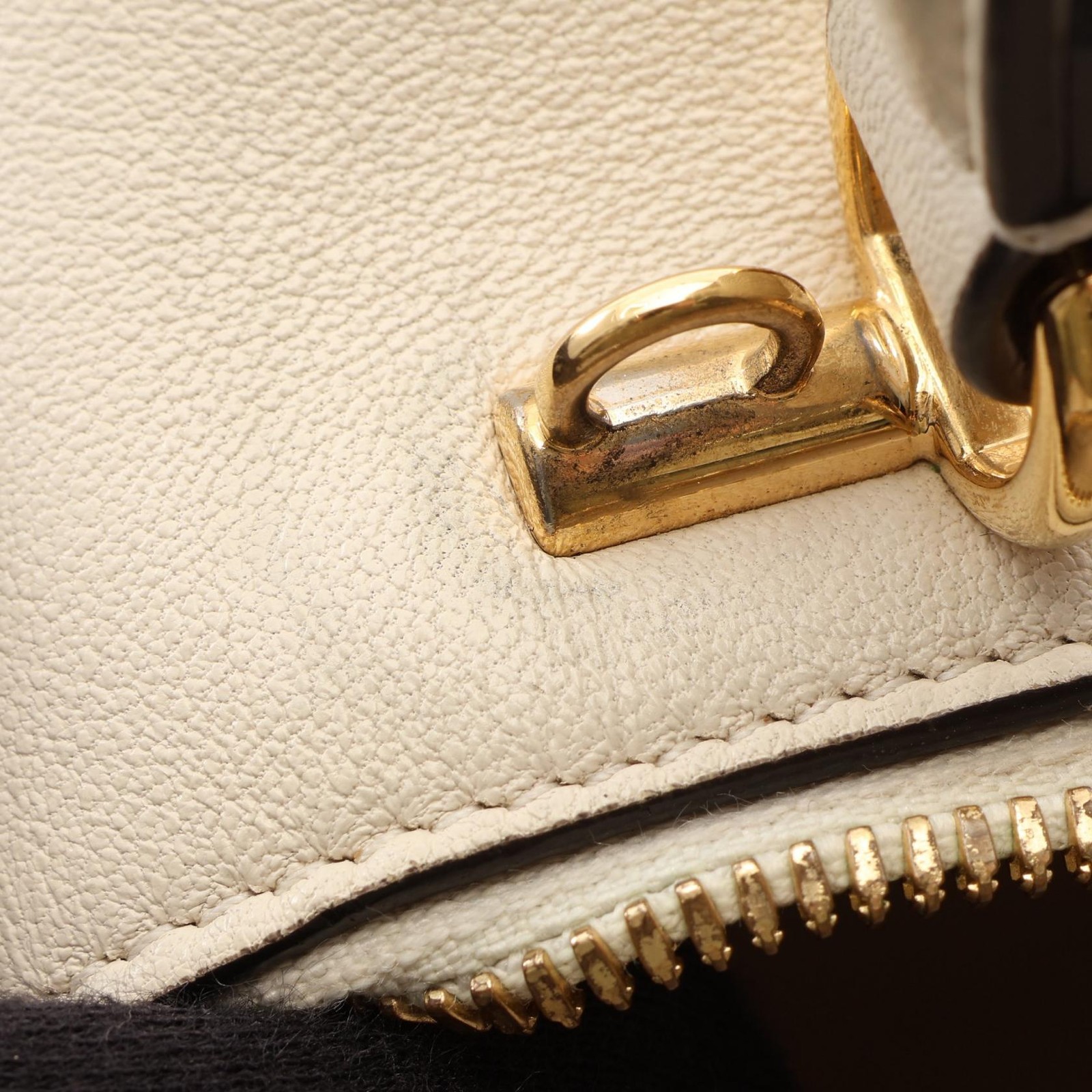 GUCCI Blondie Top Handle Shoulder Handbag 744434 leather Beige Used Women GHW