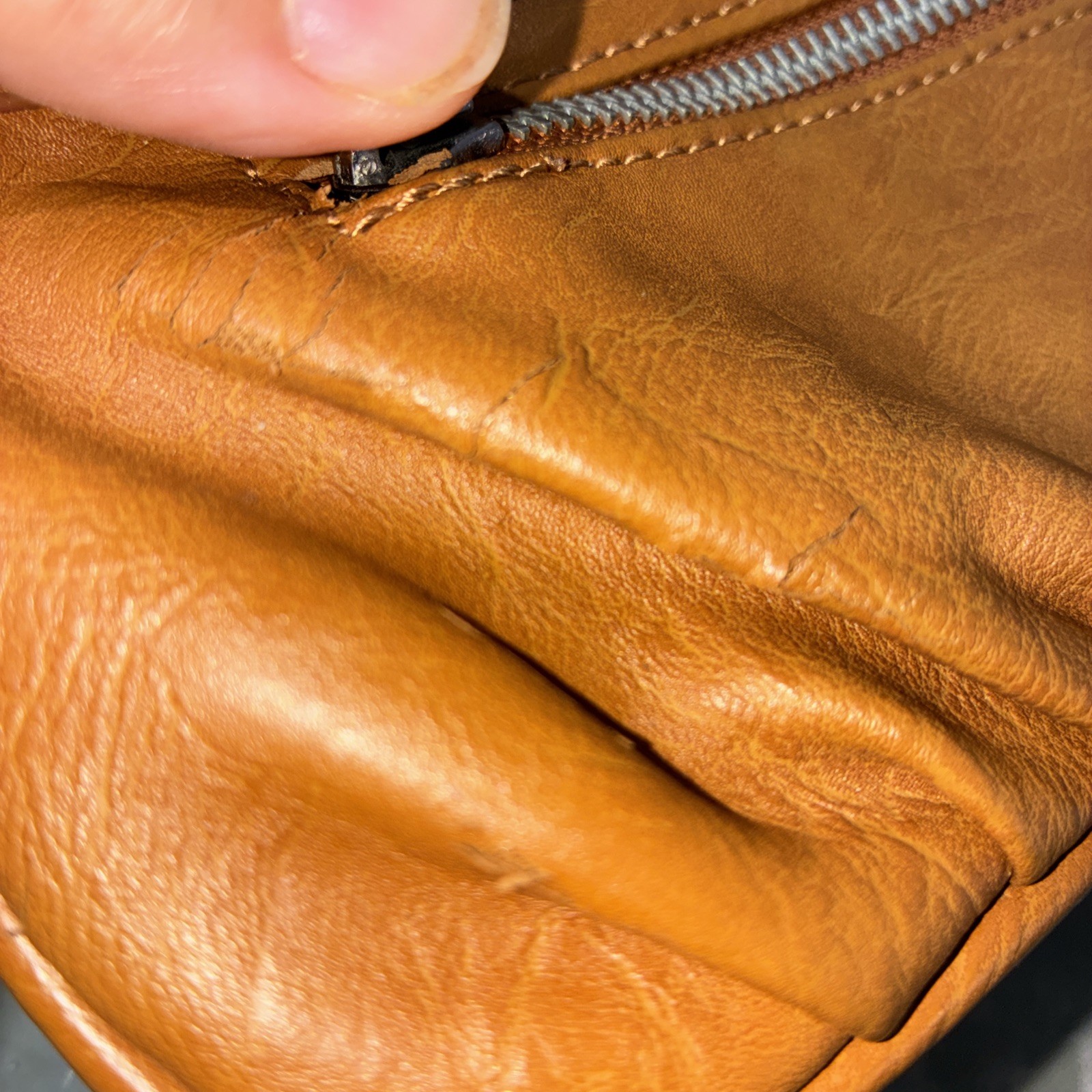 NY & Company Brown Distresed Leather Coin Purse Leather Wristlet