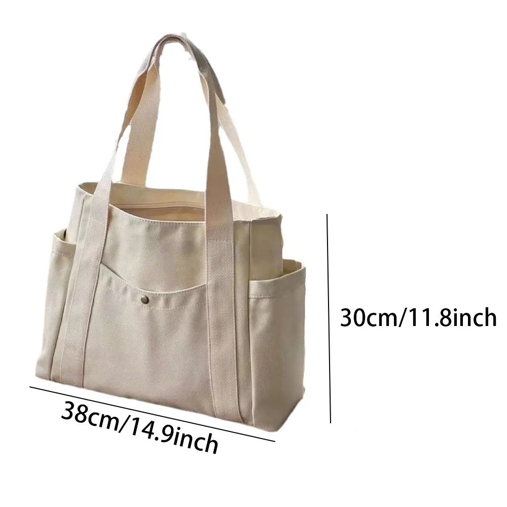 Stylish Large Canvas Tote Bag for Work, College & Daily Use – Women’s Shoulder