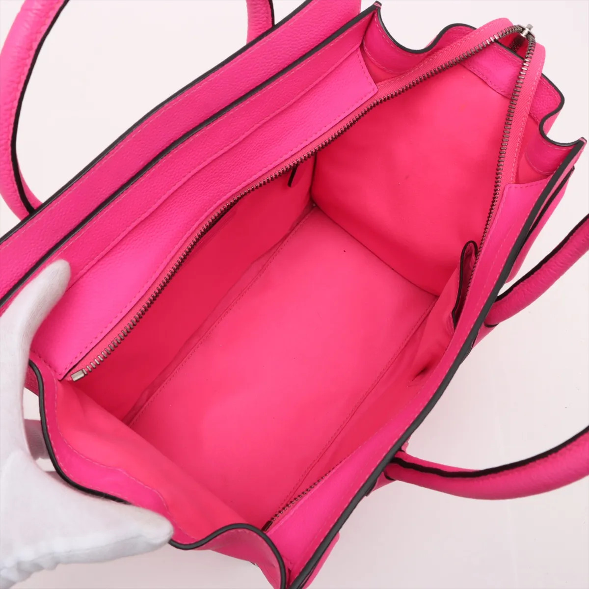 Celine Luggage Mini shopper Leather Hand bag Pink