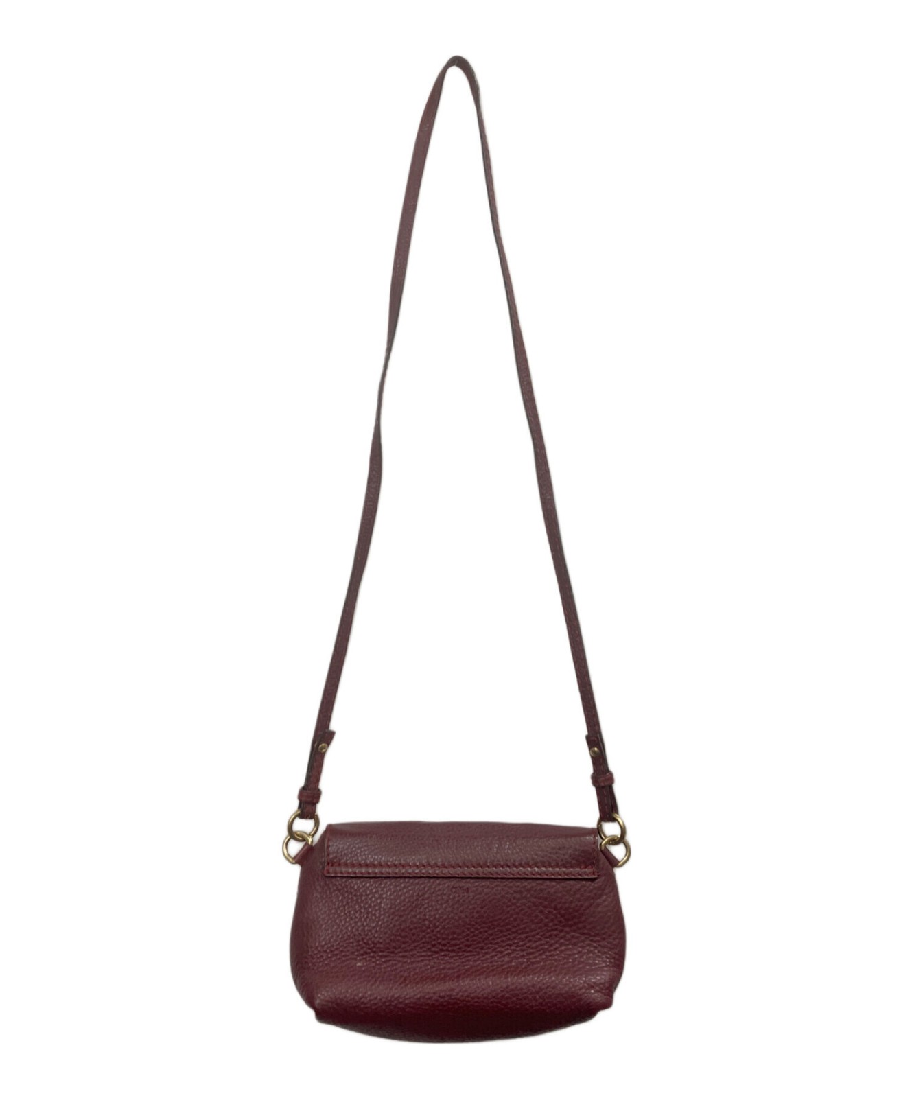 CHLOE Shoulder Bag Marcie Wine Red Leather Crossbody Authentic From Japan