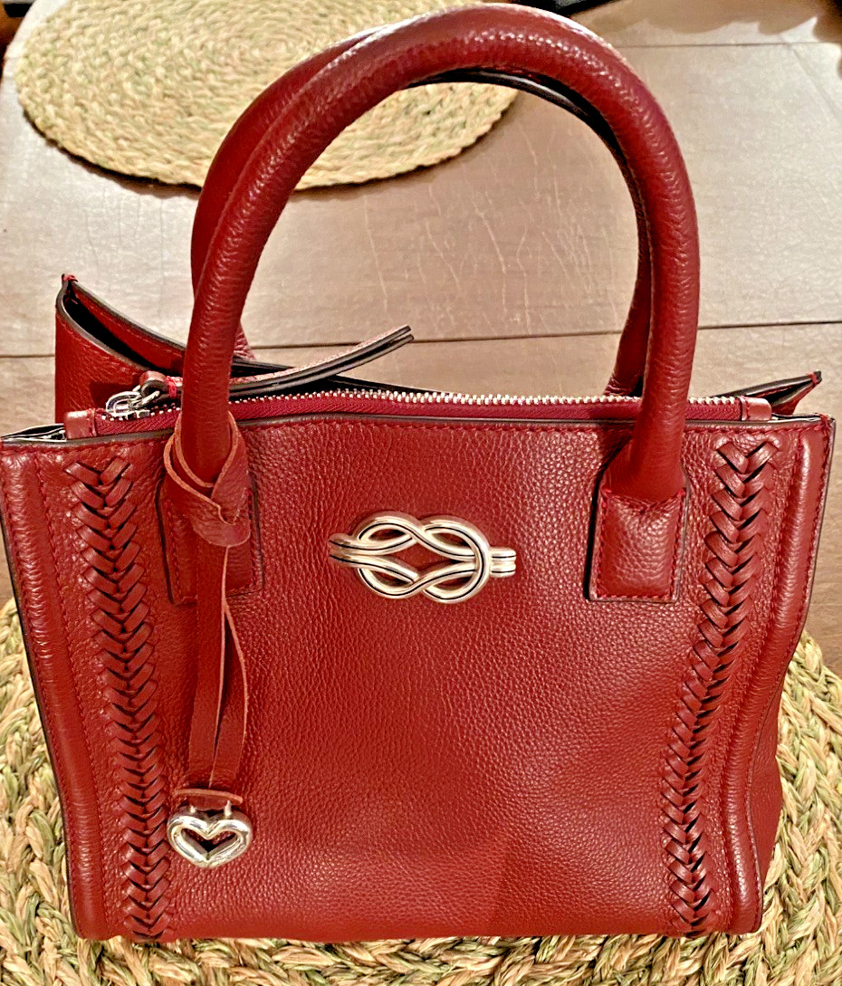Brighton Interlok Flemming Chili Pepper Red Leather Tote Bag MSRP $465 Pre-owned