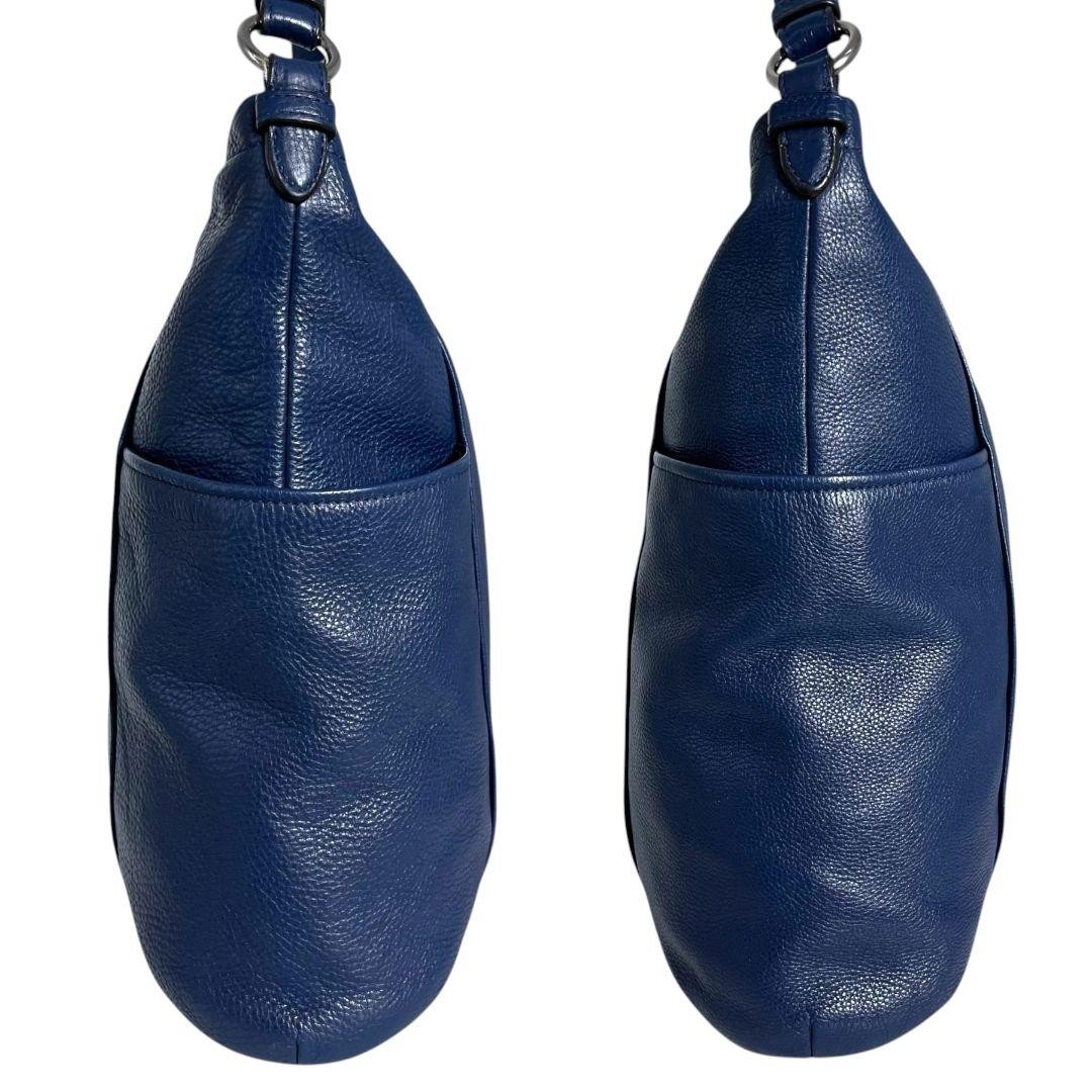 COACH 2way A4 Shoulder Bag Leather Navy