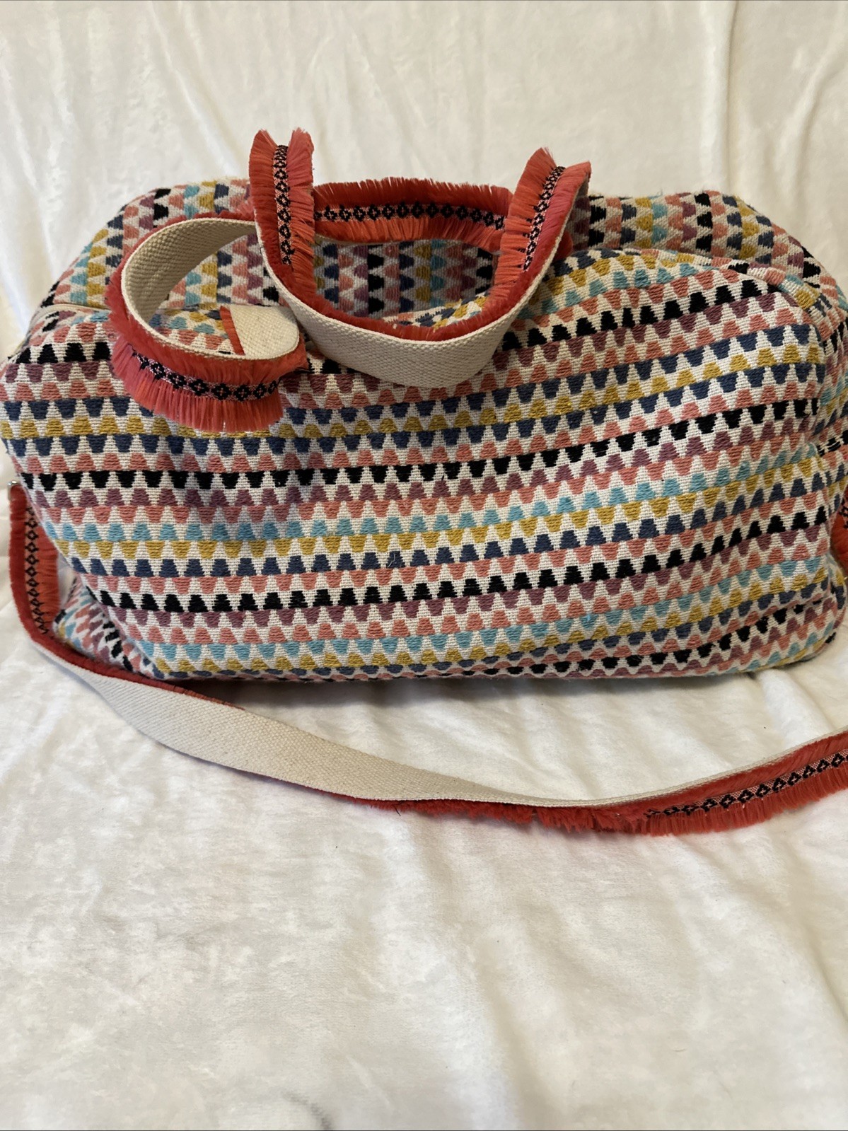 Jane Marie Large Weekender Travel Tote Bag Multicolor Boho