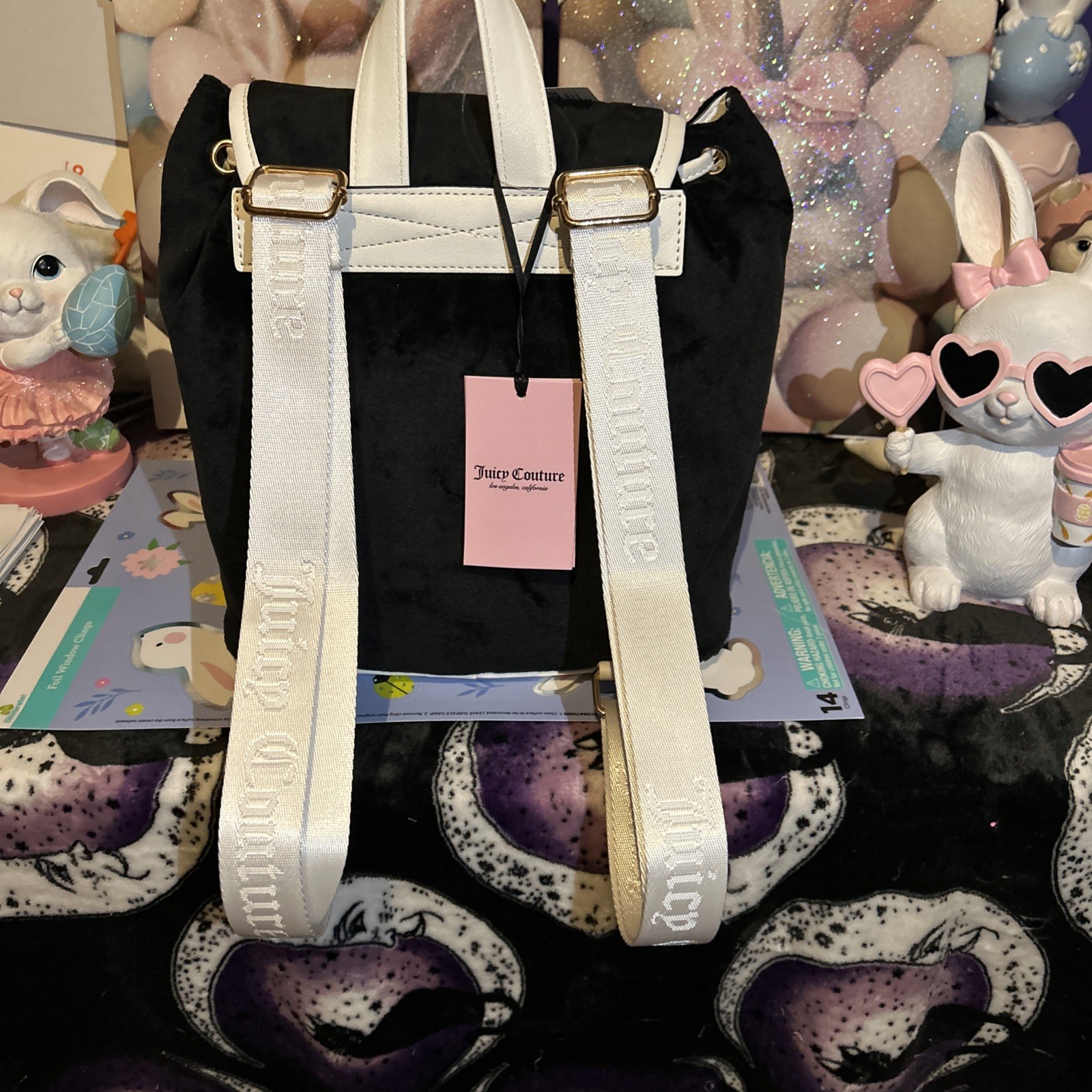 NWT Juicy Couture Juicy In Bloom Liquorice Black Backpack