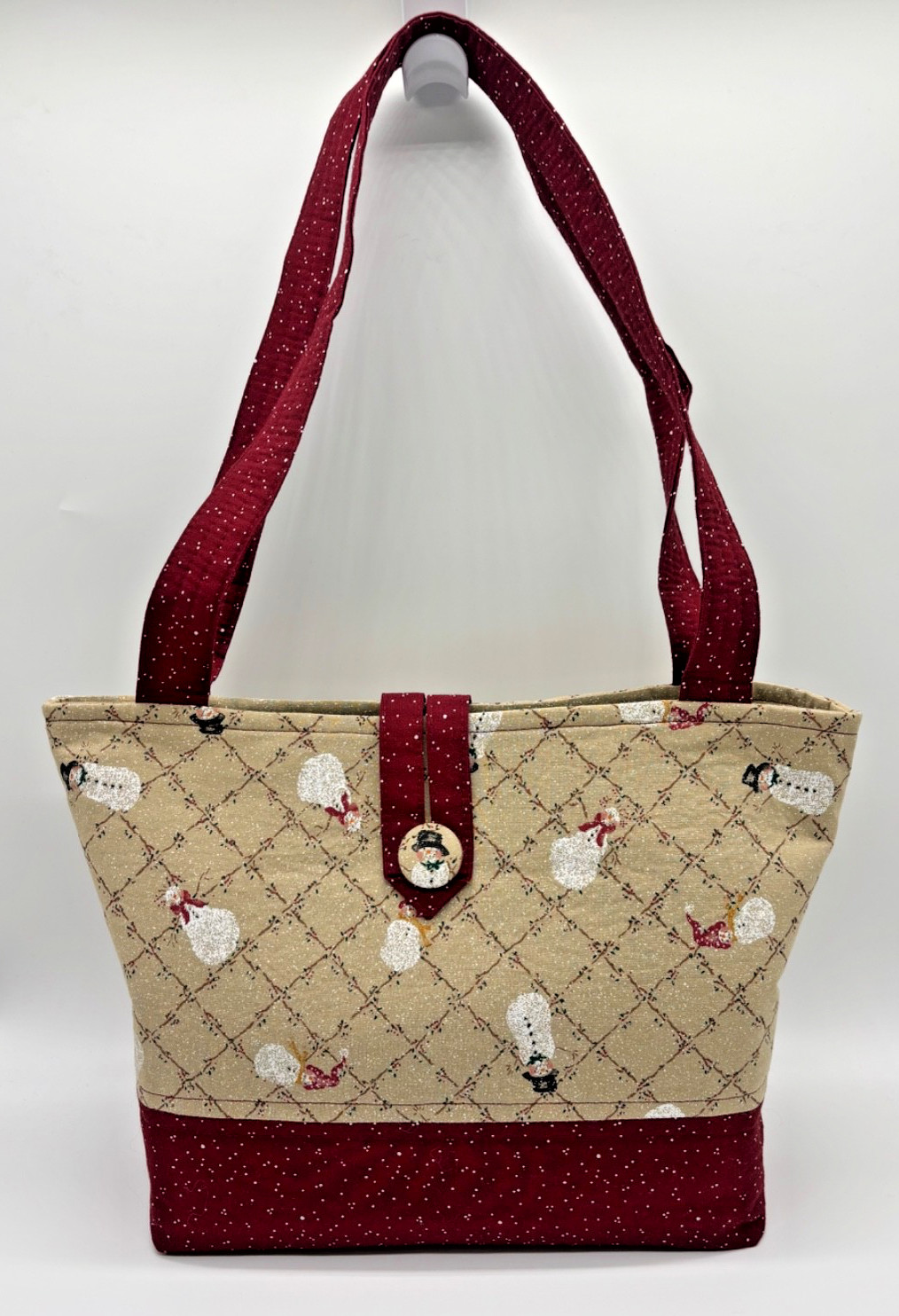 Snowman Tote Purse Bag Handmade – NWOT