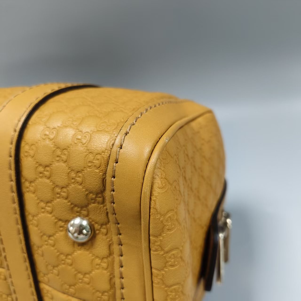 Gucci Joy Boston Bag Microguccissima Leather Auth