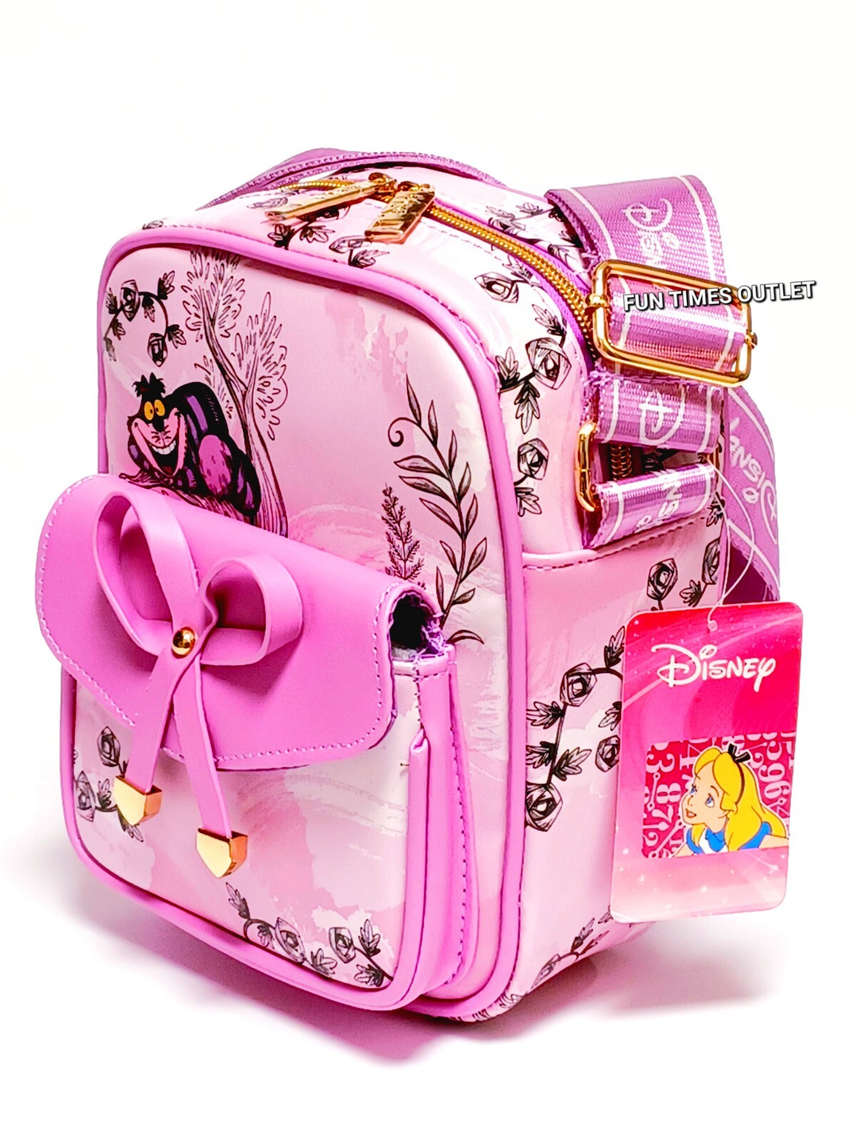 Disney Cheshire Cat 8.5″ Crossbody Lady Purse Shoulder Bag Alice In Wonderland