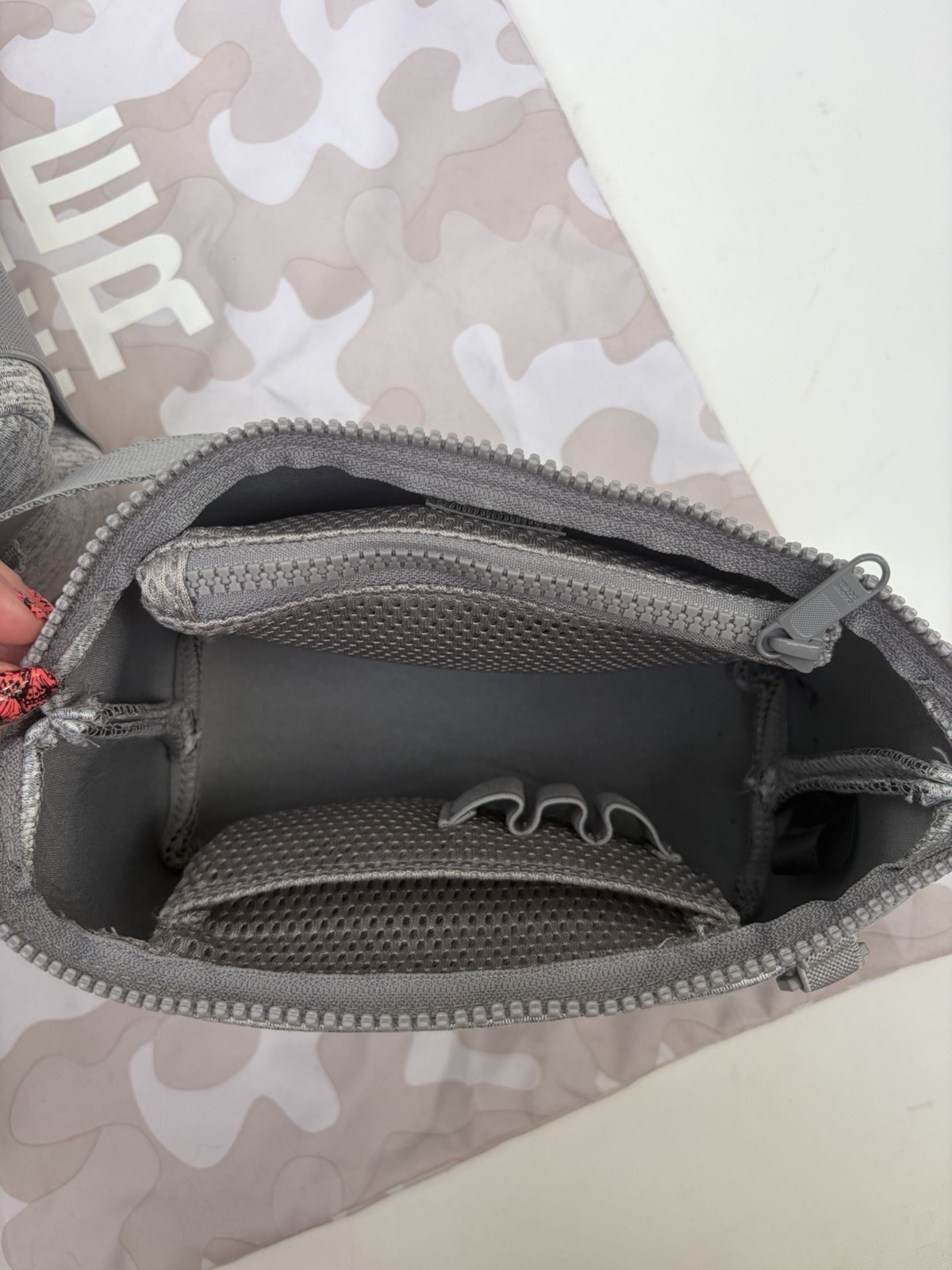 Dagne Dover Dakota Backpack Heathered Gray Neoprene Medium Dustbag Pouch
