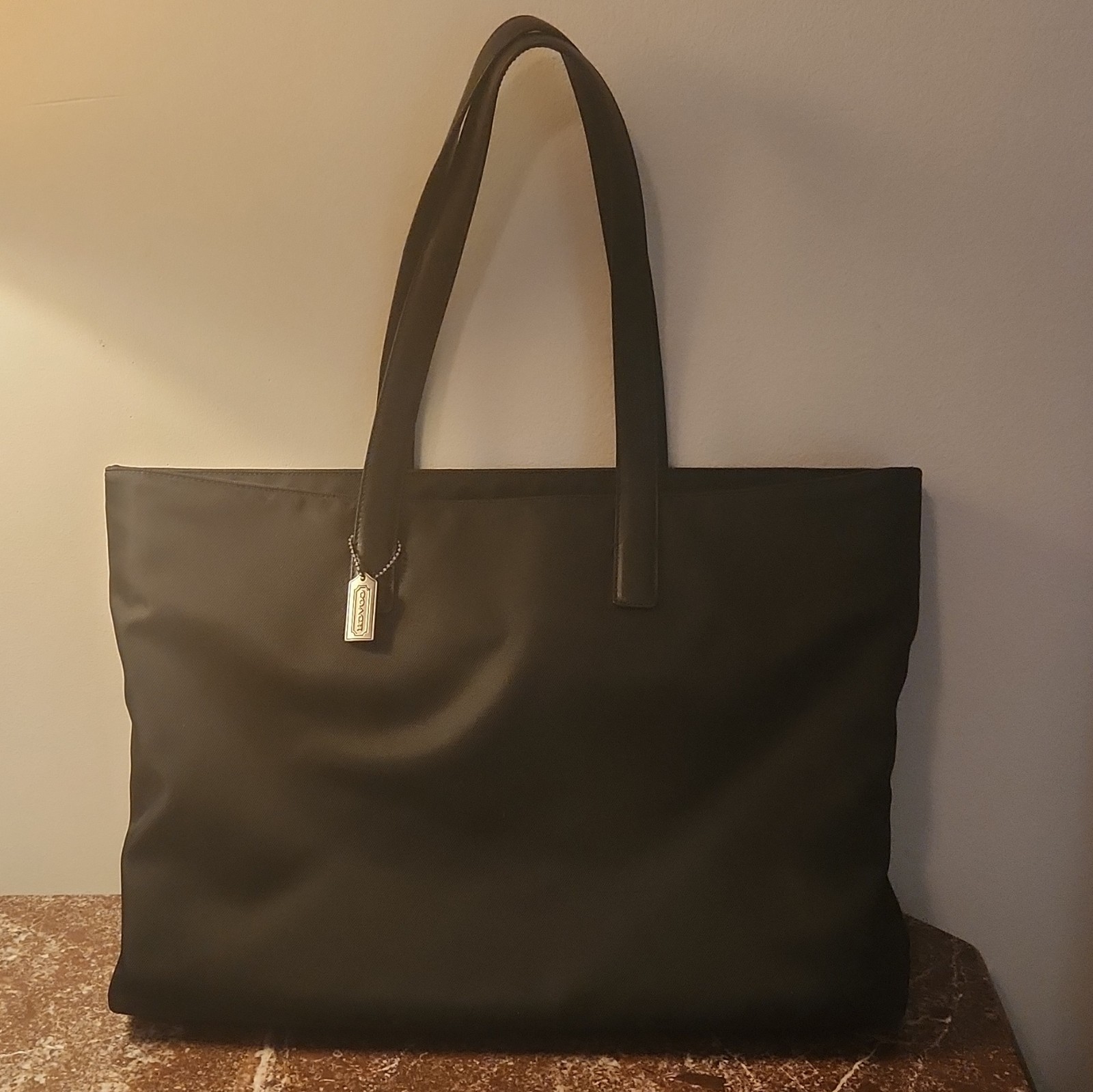 Vintage COACH Mercer Black Nylon/ Leather Work Commute Laptop Tote Bag #5117