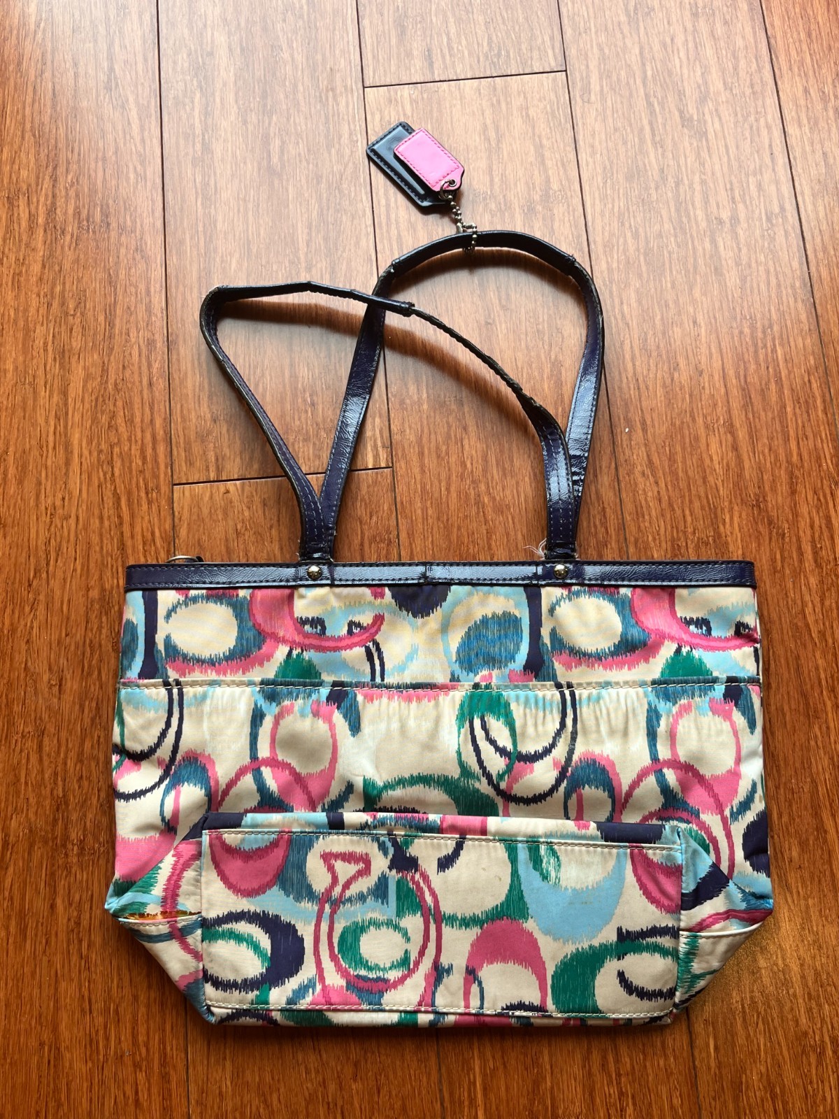 Coach Signature Ikat Print Bag F24450 Multicolor – used in good condition