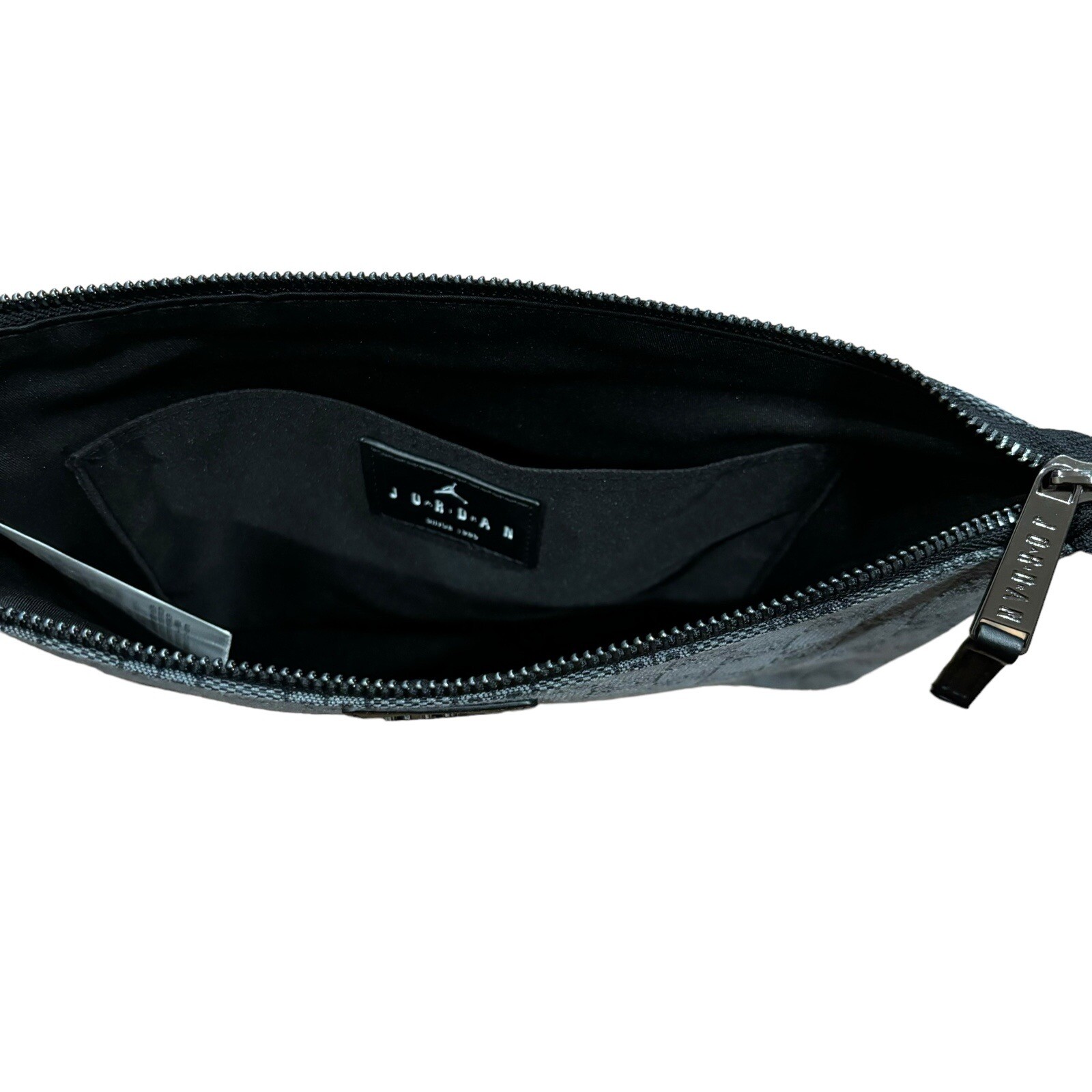 Air Jordan Monogram Black Gray Pouch Purse Clutch Wristlet Bag, NWT MM0897-G9Q