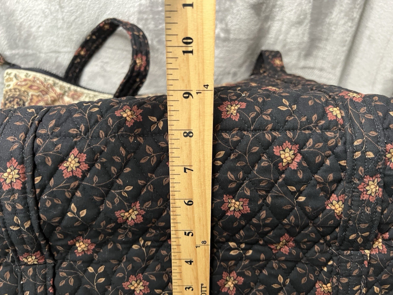 Vintage Vera Bradley Black Walnut Miller Bag NWT Large Quilted Travel Tote