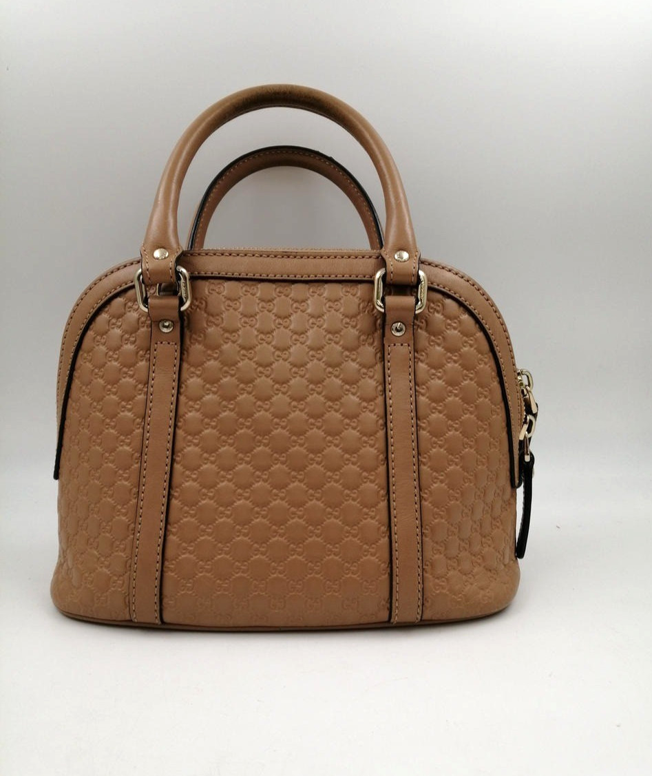 GUCCI GG Micro Guccissima Handbag Shoulder 2way Bag Leather Brown women