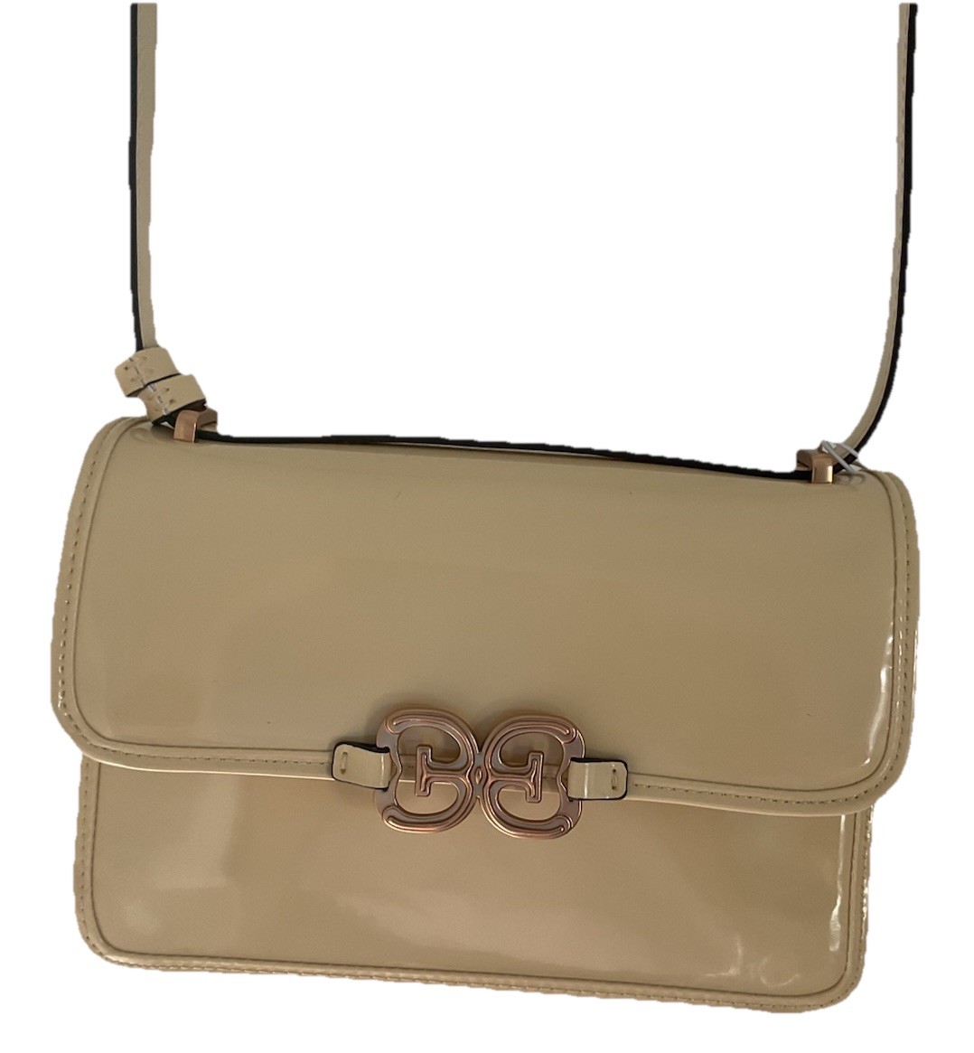 Sam Edelman Women’s Bag Purse Small Cream Faux Patent Crossbody Bag NEW