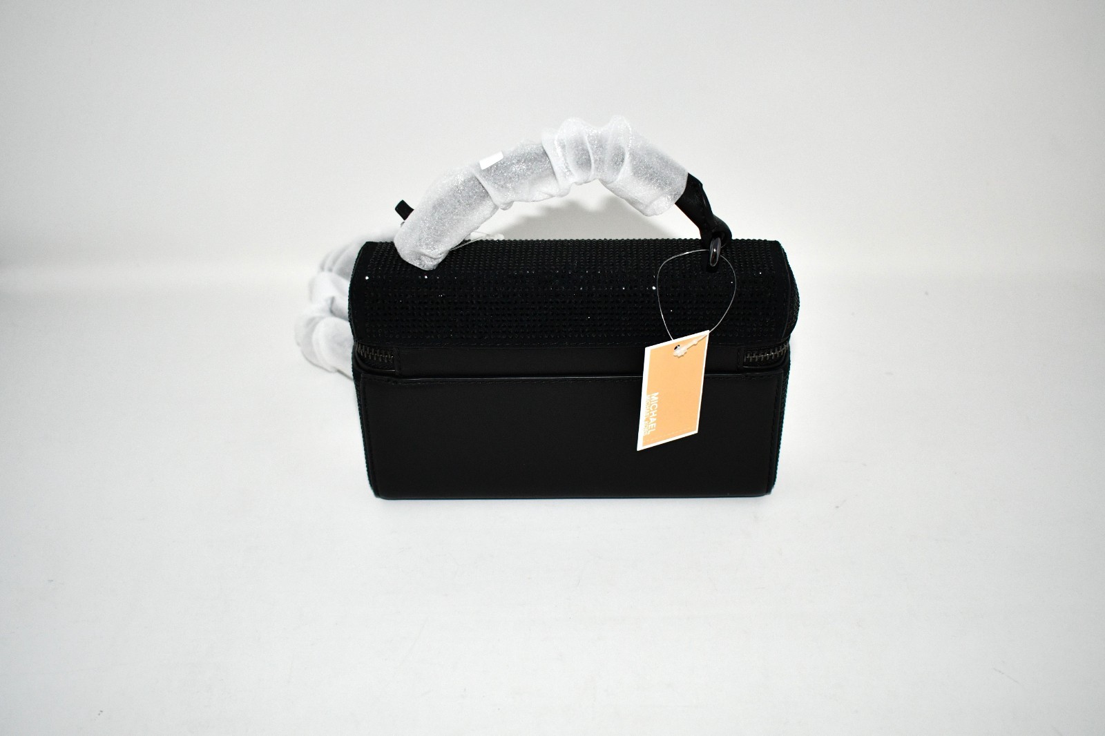 Michael Kors Jana XS Suede Rhinestone Top Handle Train Case in Black #32F5UQ1C1U