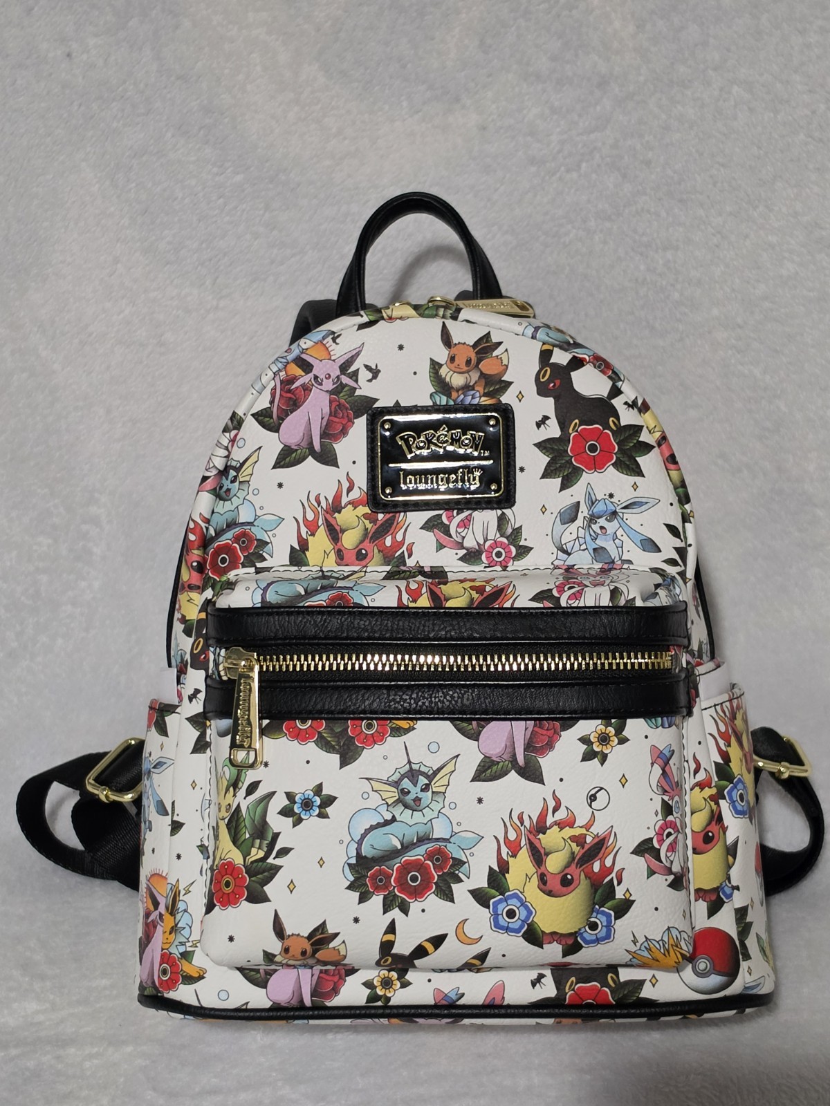 Loungefly Pokemon Eeveelutions Tattoos Print Mini Backpack And Wallet Set ☆NWT